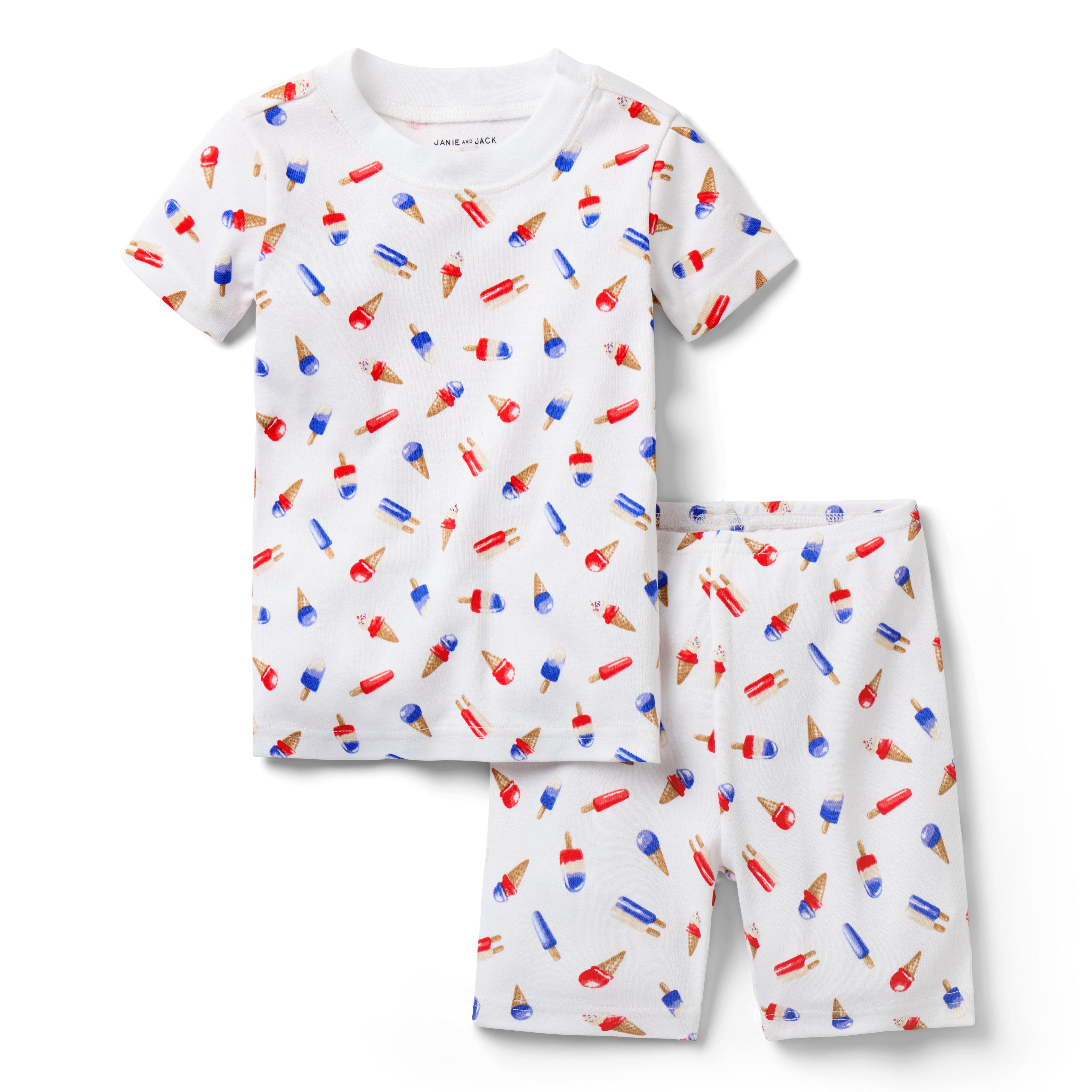 Janie and Jack Good Night Short Pajama In Popsicle