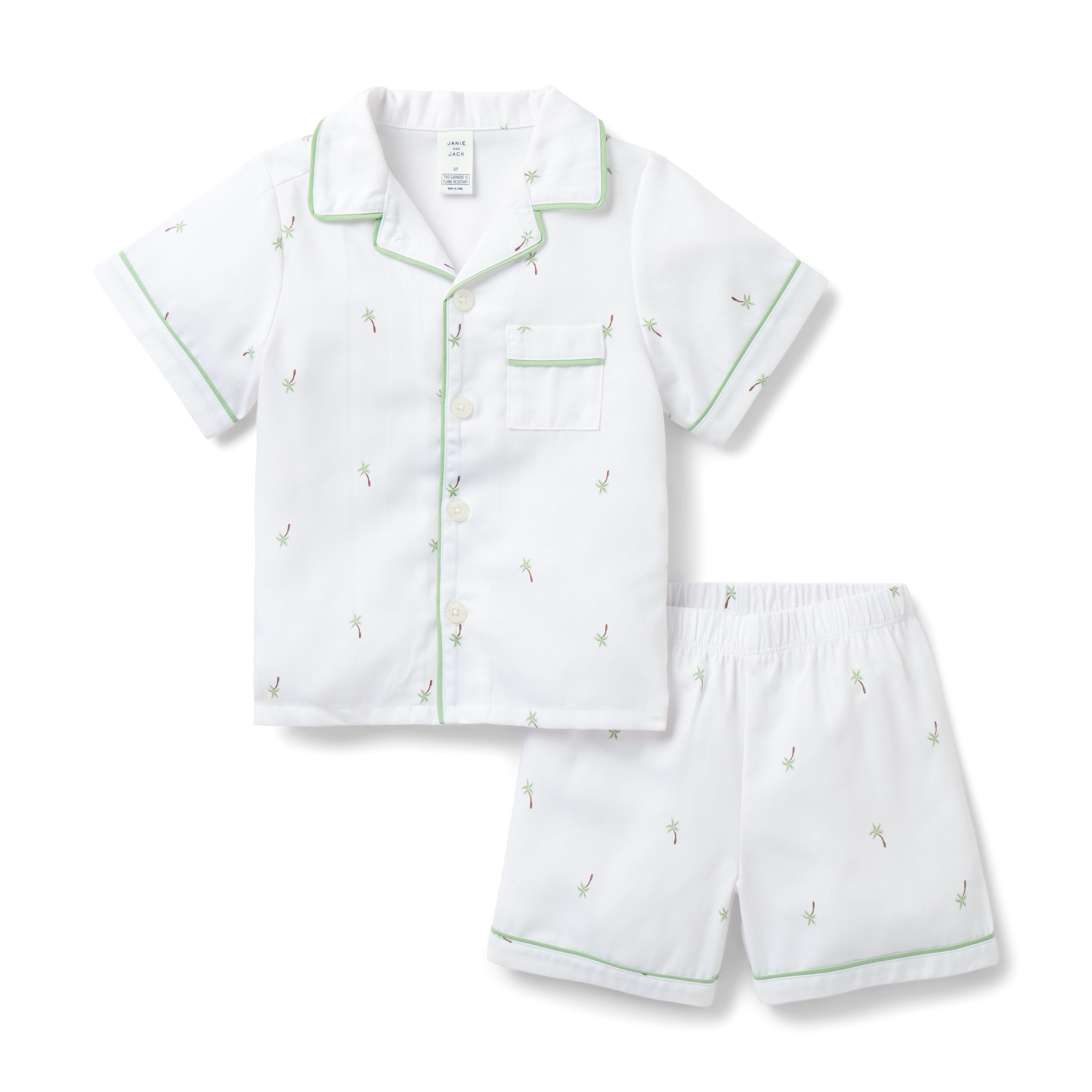 Janie and Jack Good Night Classic Short Pajama In Palm