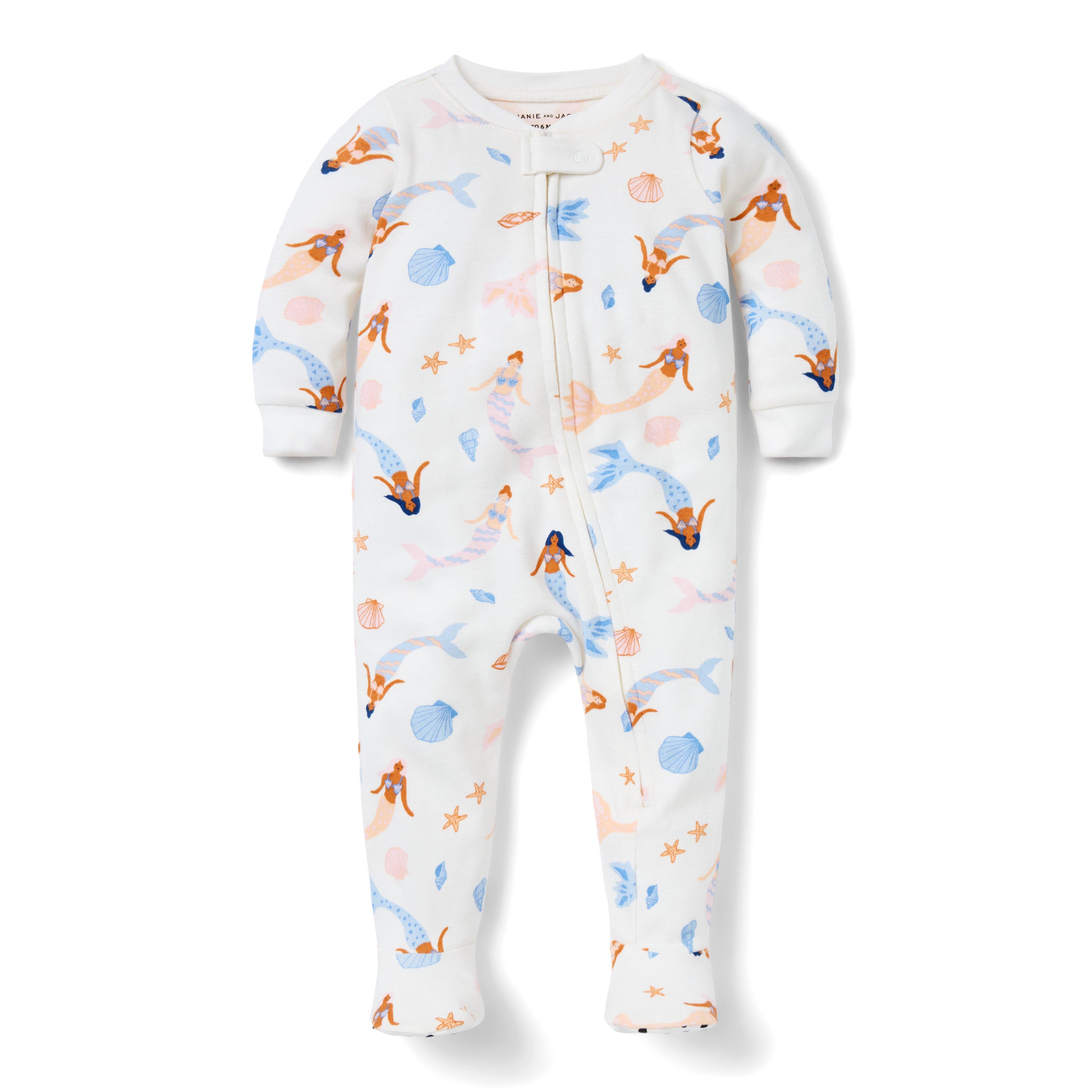 Janie and Jack Baby Good Night Footed Pajama In Mermaid