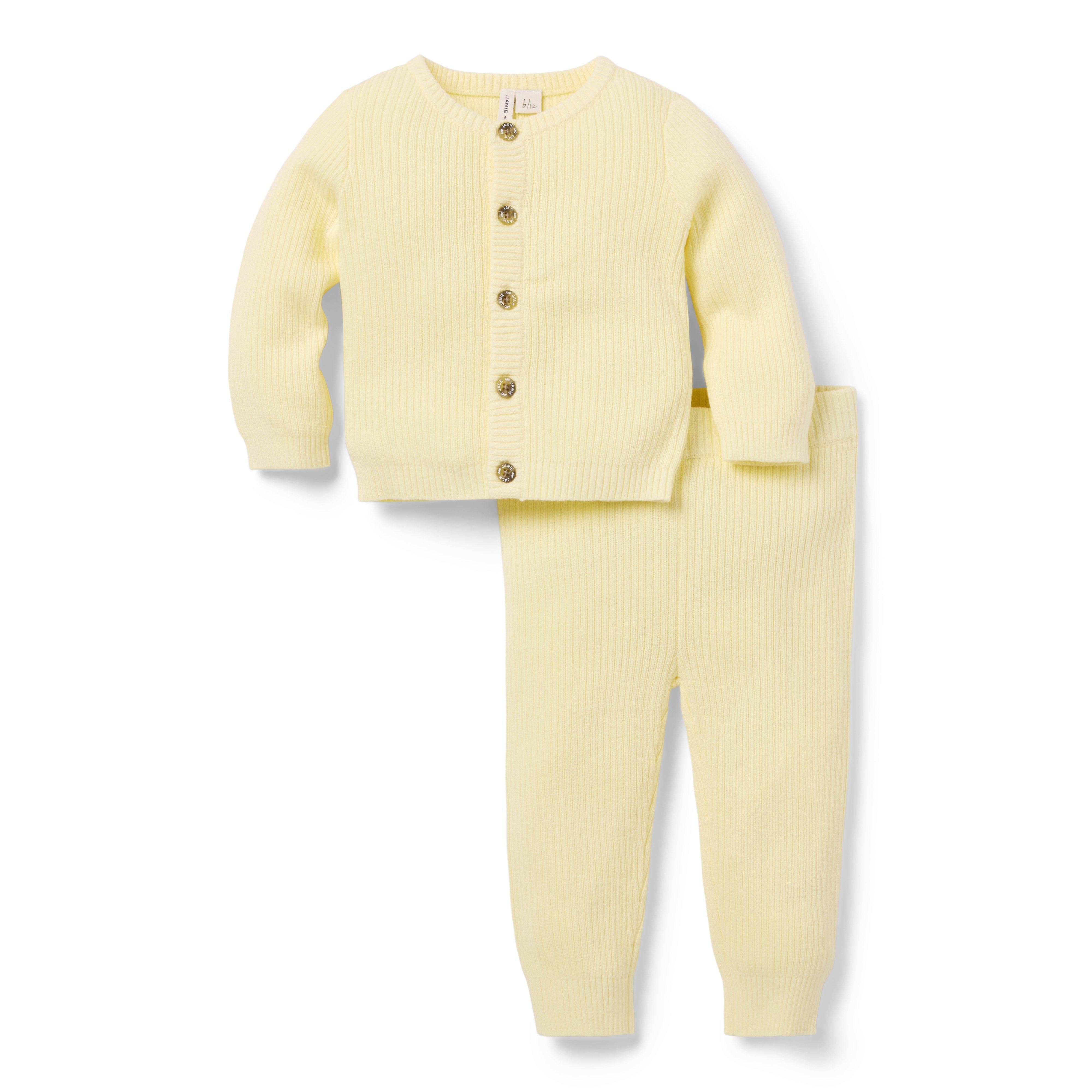 Janie and Jack Baby Ribbed Cardigan Matching Set