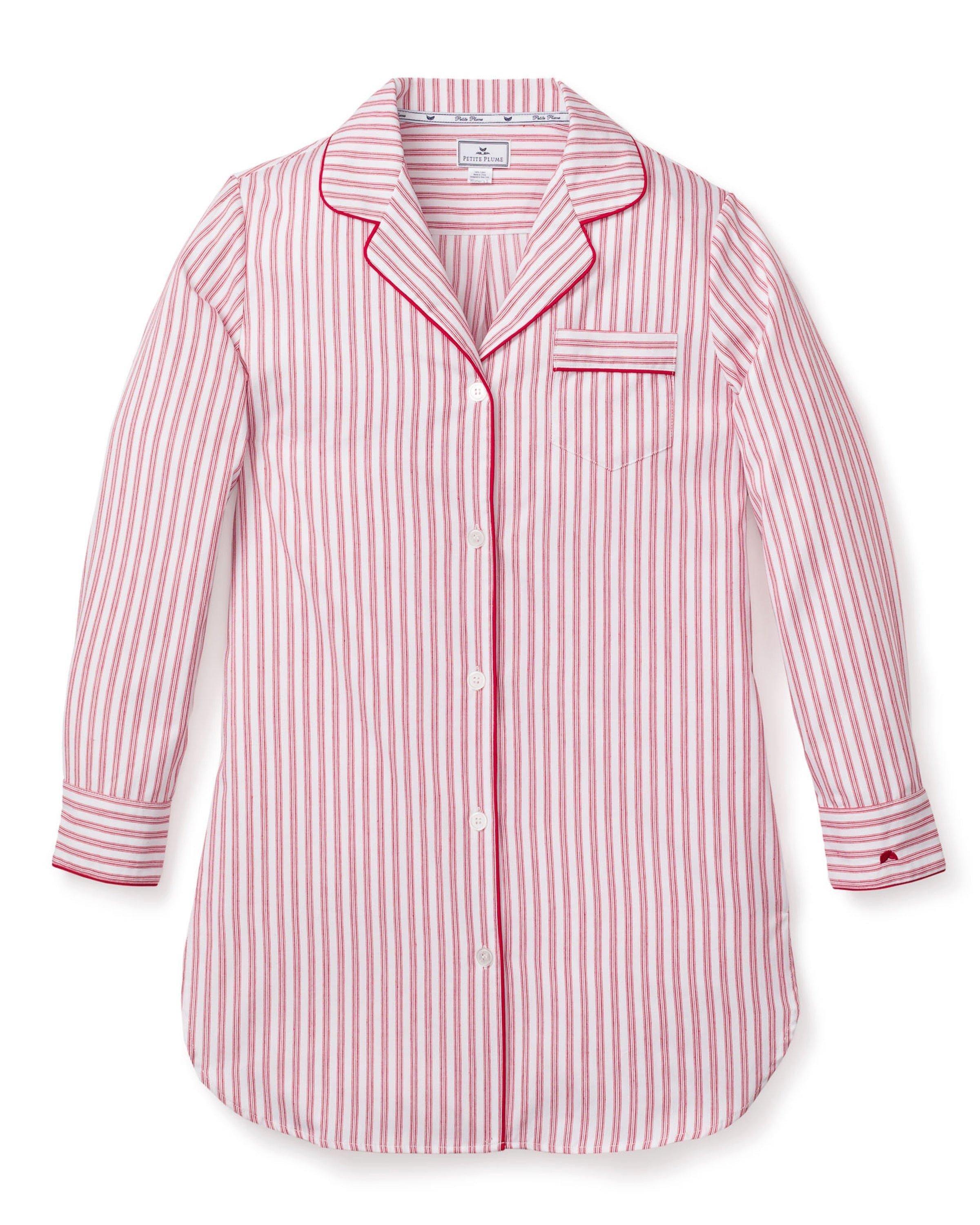 Janie and Jack Women's Nightshirt in Antique Red Ticking