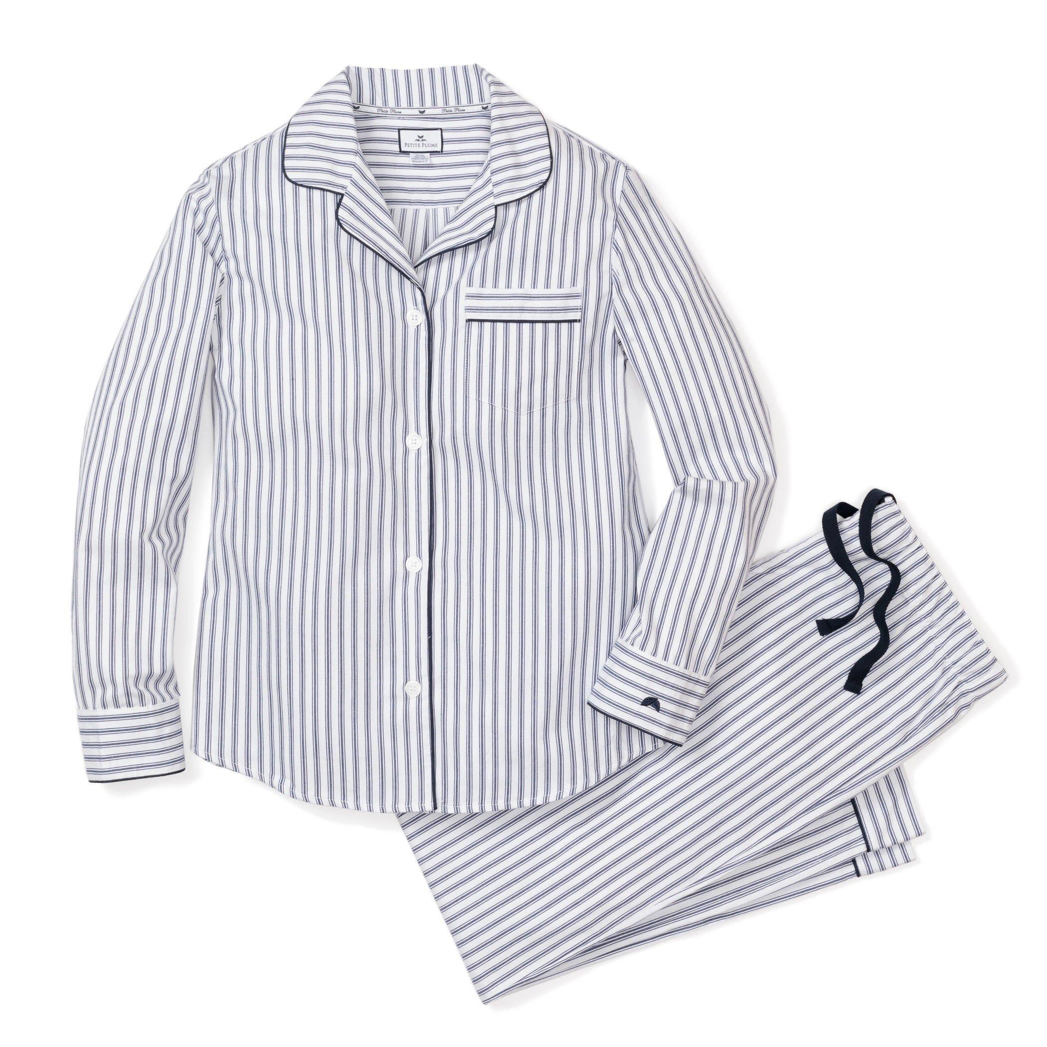 Janie and Jack Women's Pajama Set in Navy French Ticking