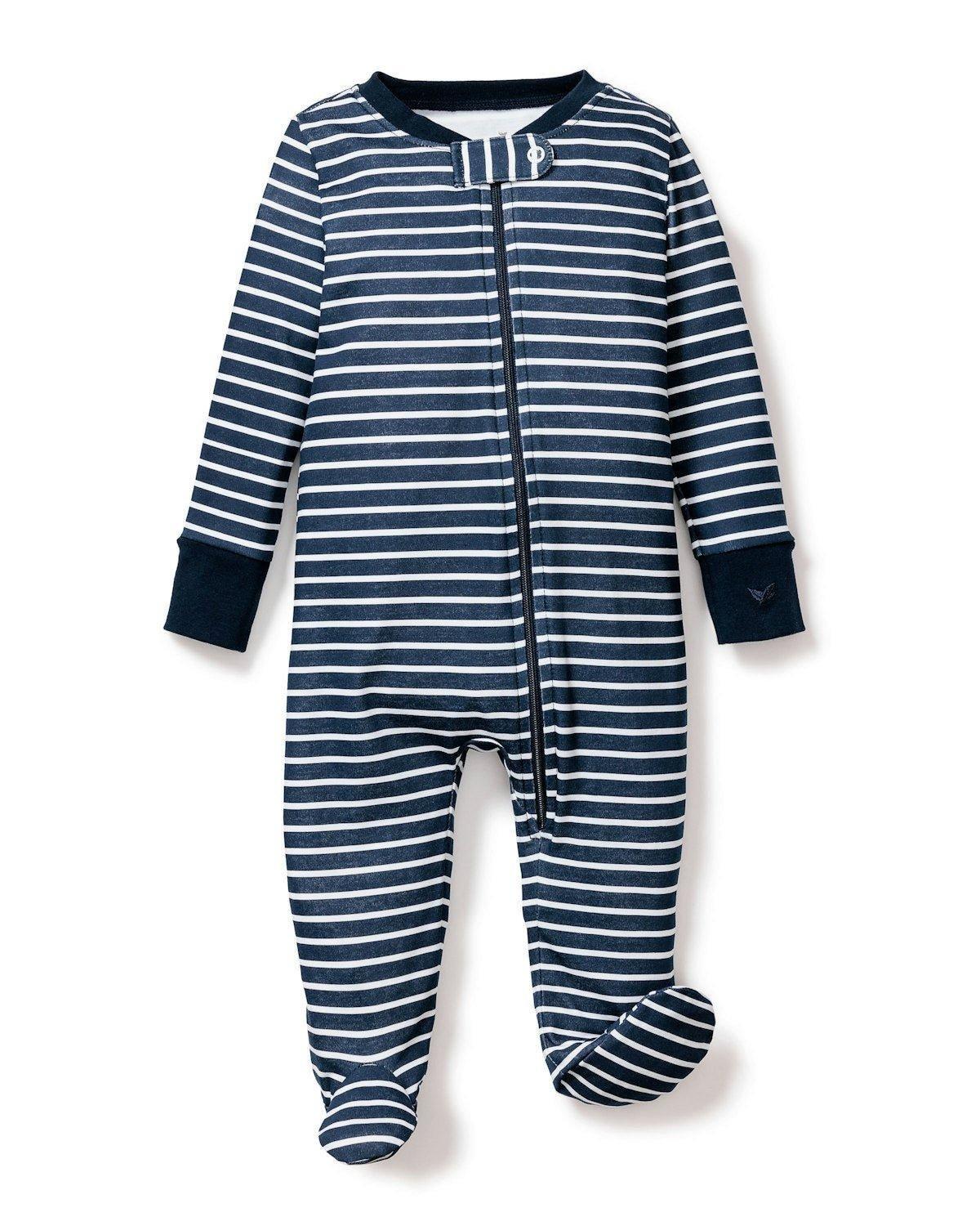 Janie and Jack Navy Stripe Pima Cotton Romper