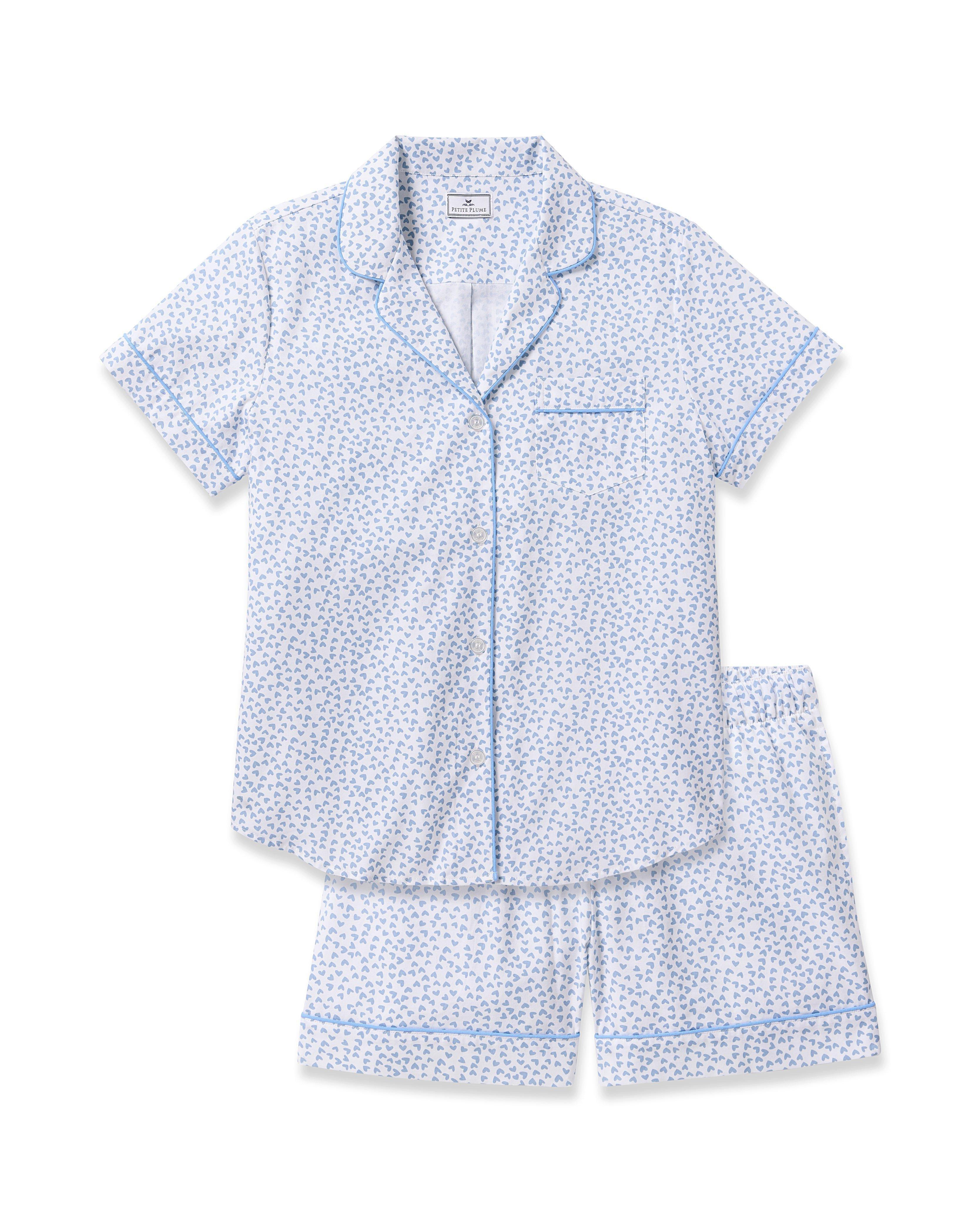 Janie and Jack Women's Short Sleeve Short Set in Bluehearts