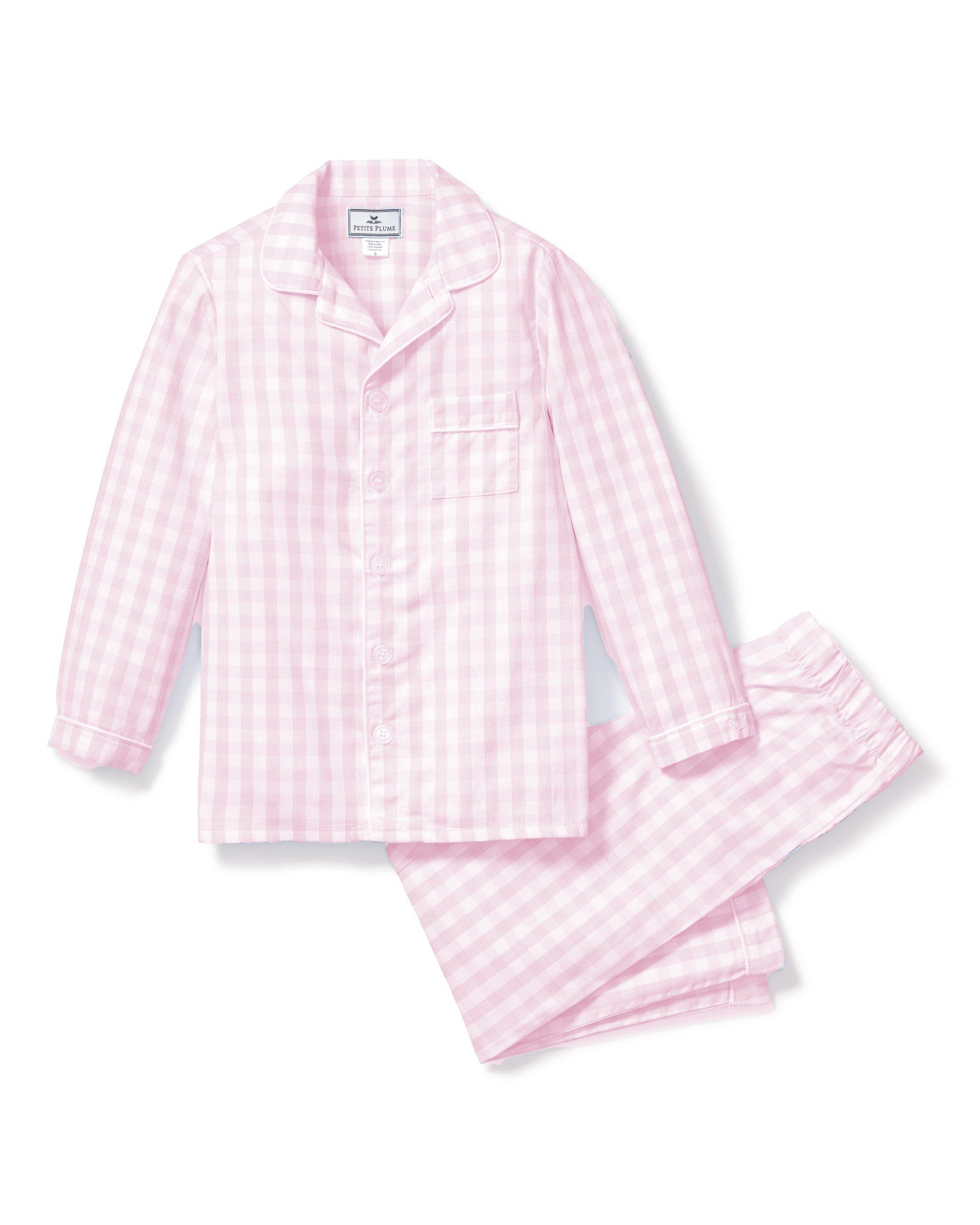 Janie and Jack Pink Gingham Pajama Set