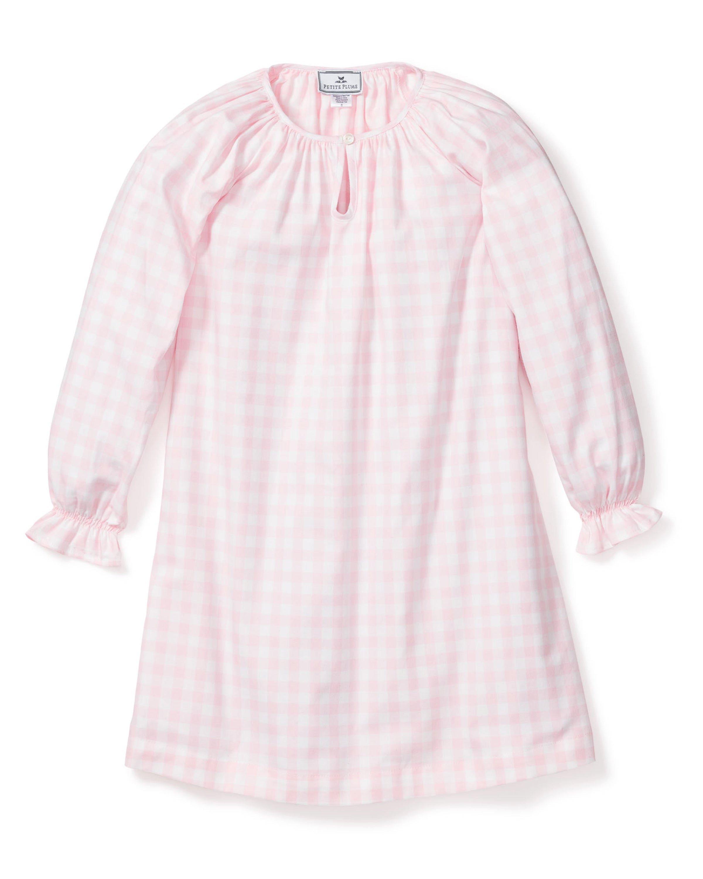 Janie and Jack Pink Gingham Delphine Nightgown