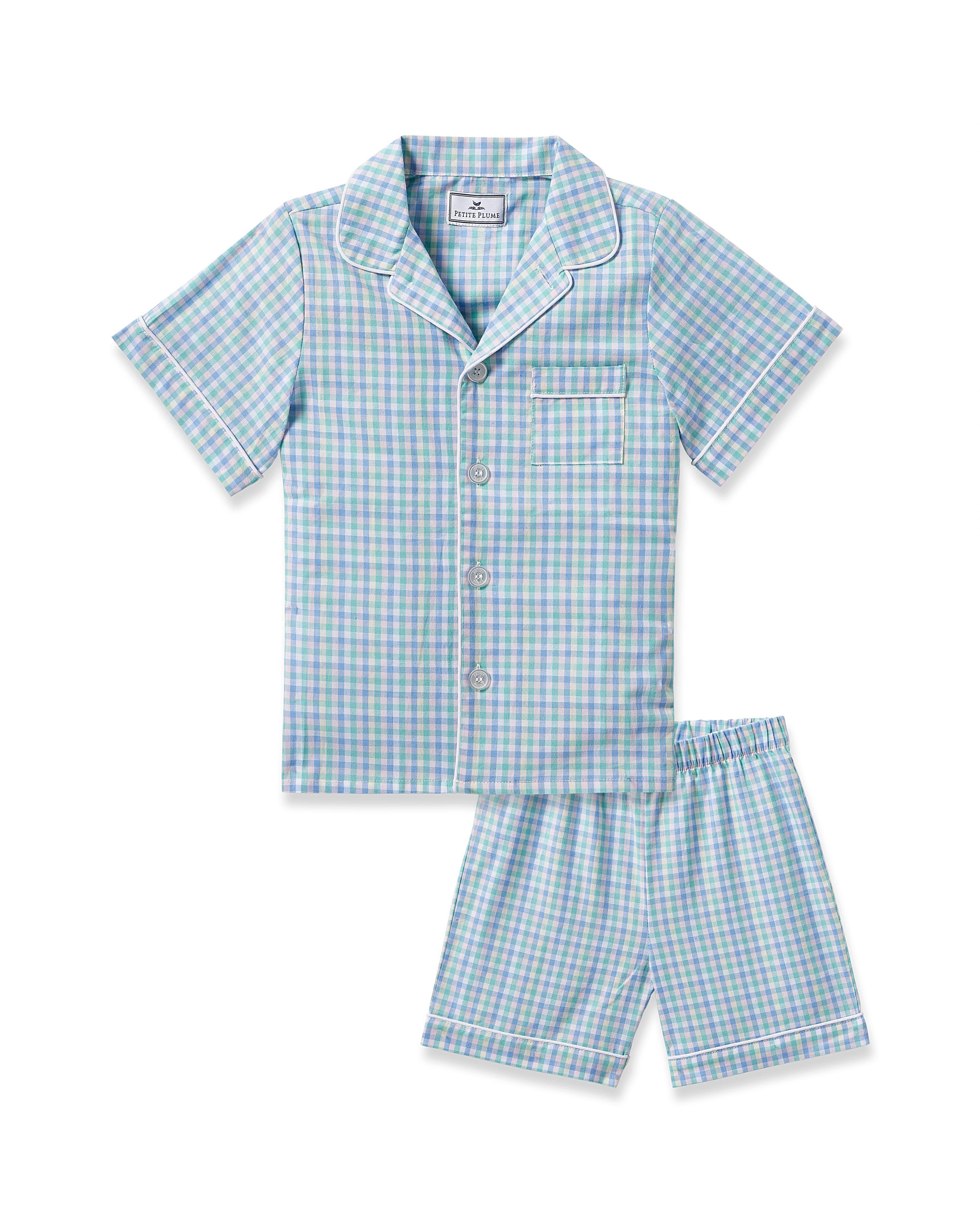 Janie and Jack Childrens Twill Short Set in Spring Gingham