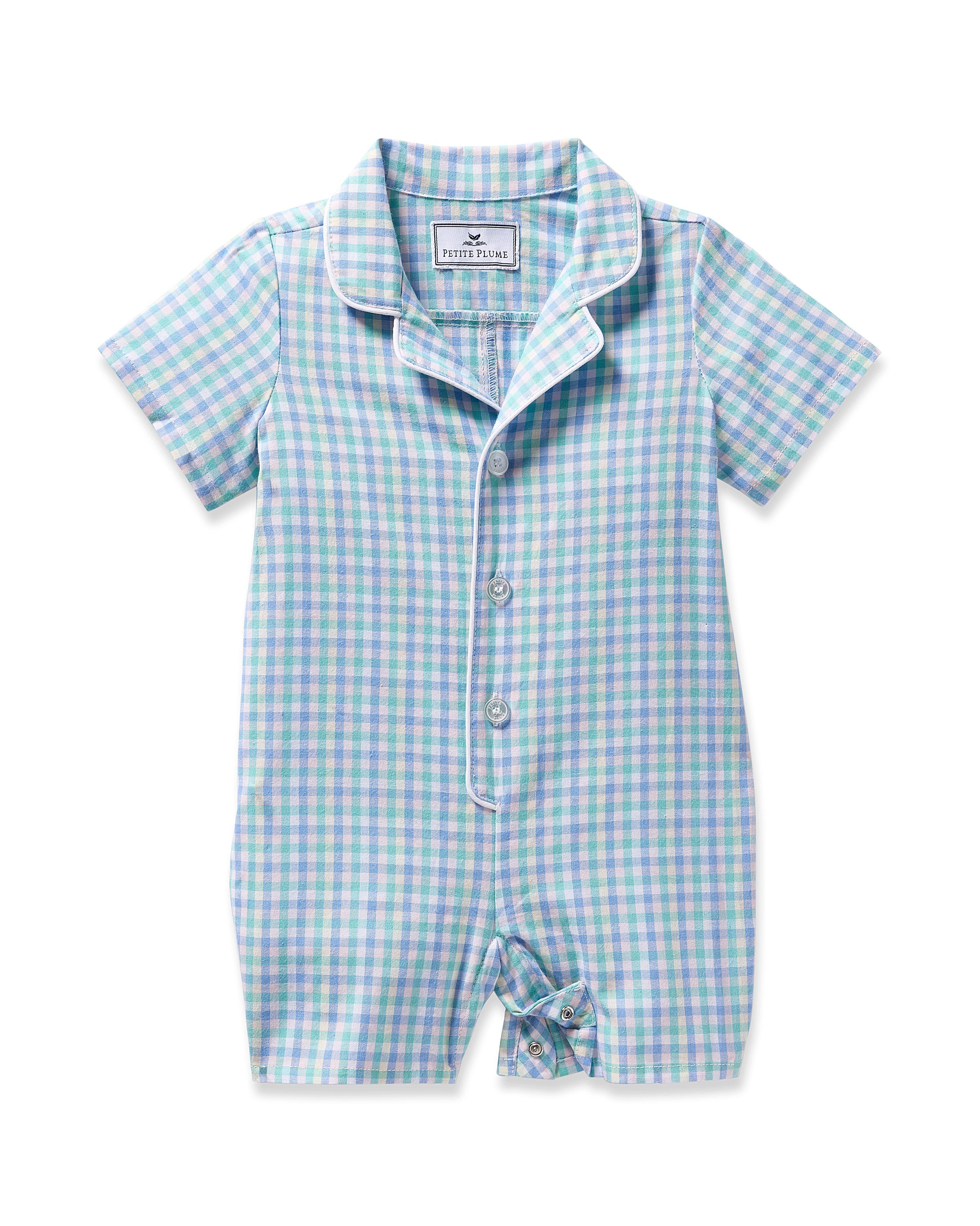 Janie and Jack Infants Twill Summer Romper in Spring Gingham