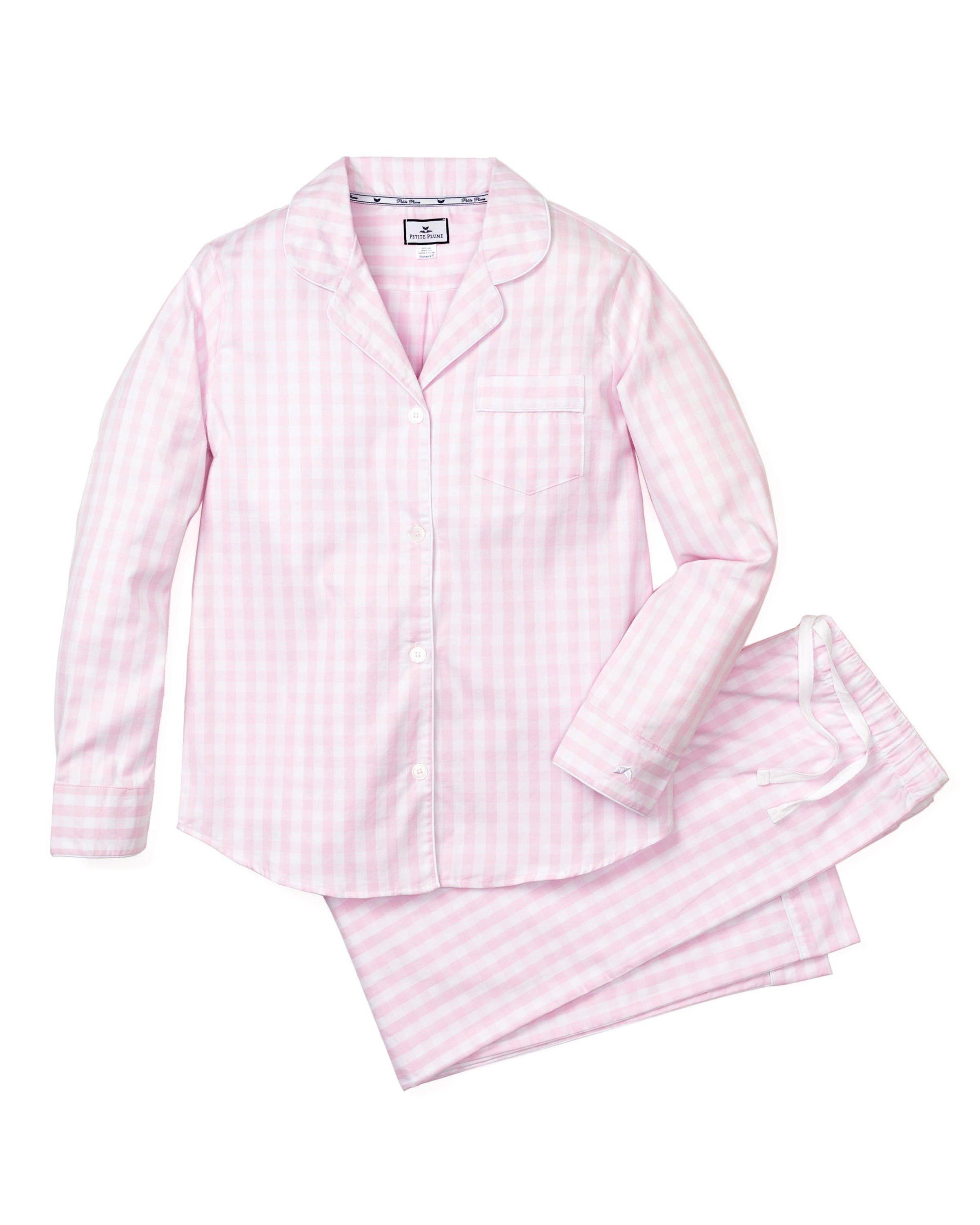 Janie and Jack Women's Pink Gingham Pajama Set
