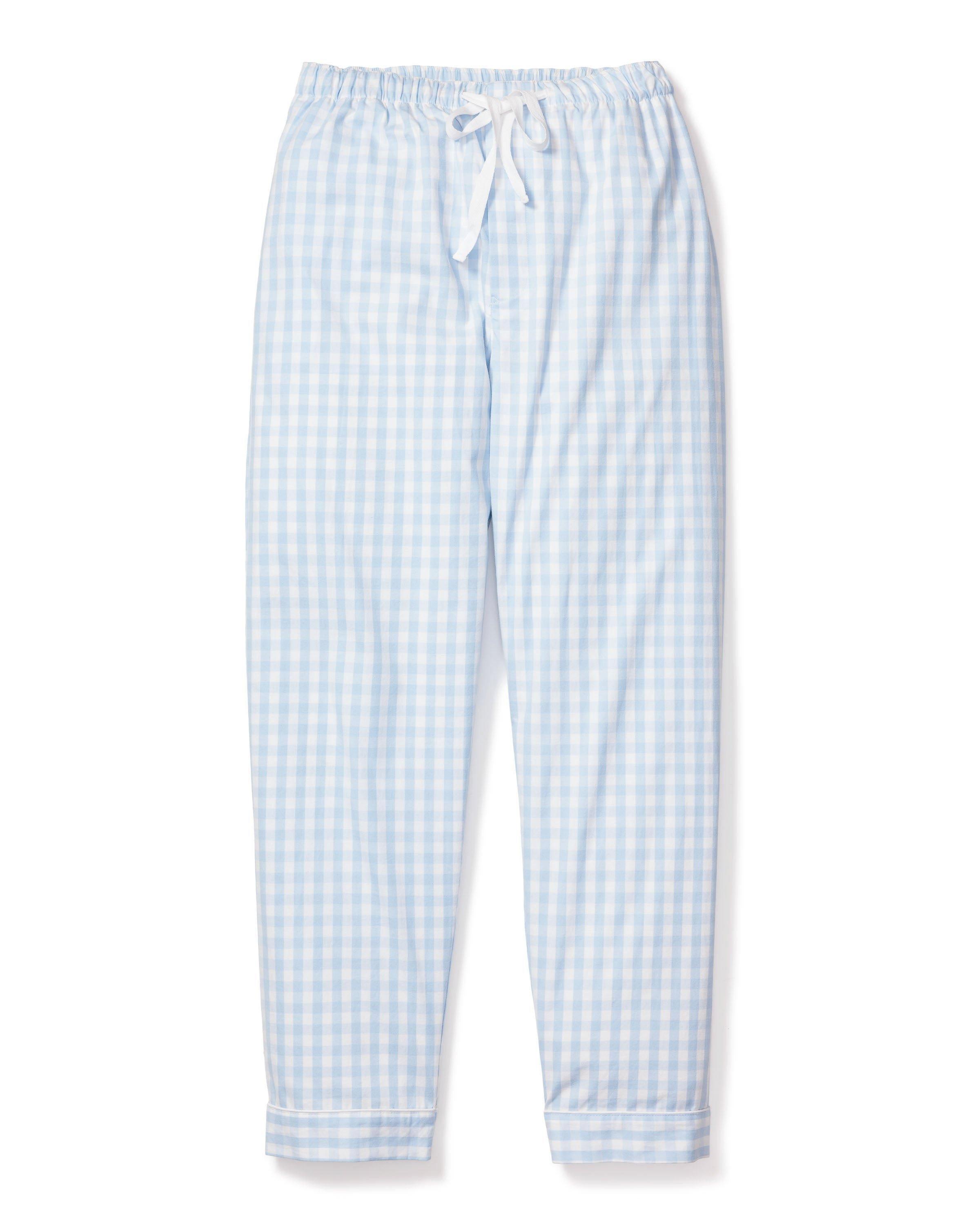 Janie and Jack Men's Light Blue Gingham Pant Separates