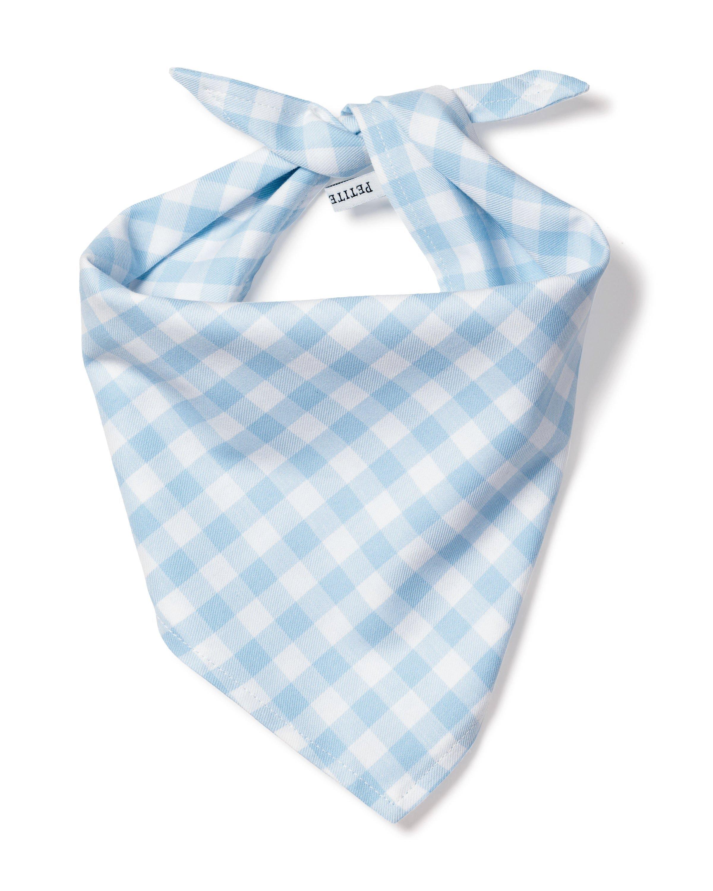 Janie and Jack Light Blue Gingham Dog Bandana