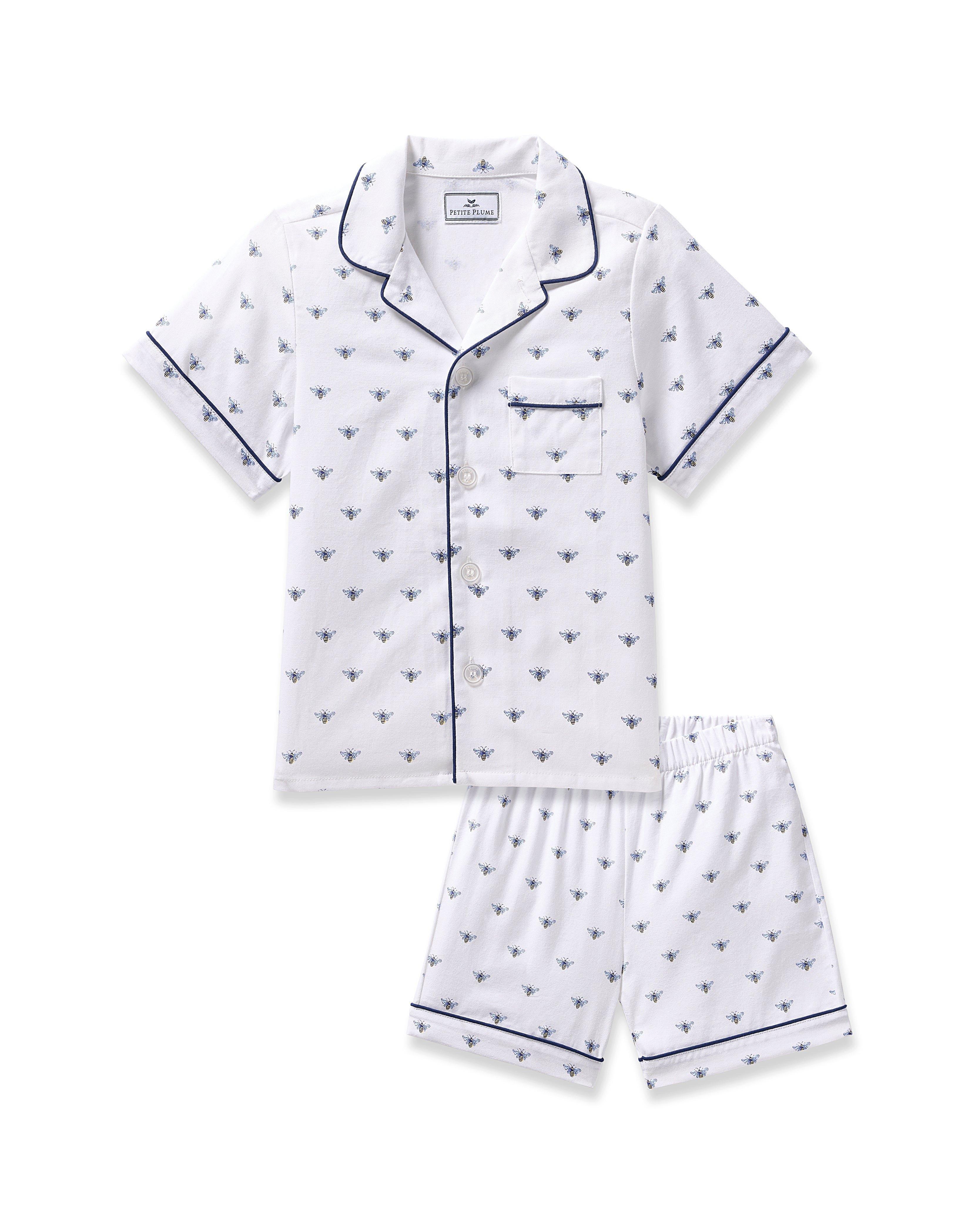 Janie and Jack Children's Twill Short Set in Buzzing Bees