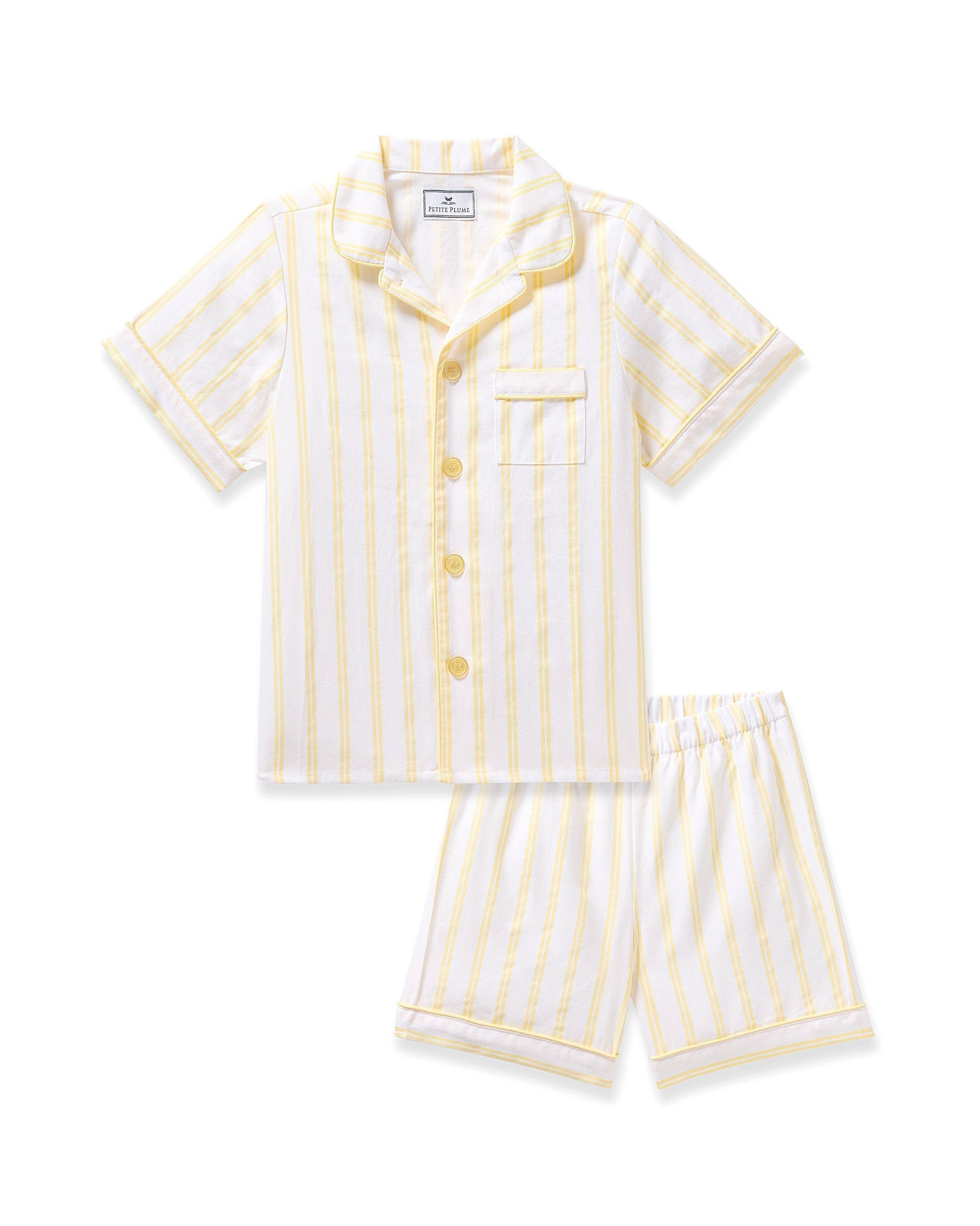 Janie and Jack Children's Twill Short Set in Sunny Stripe