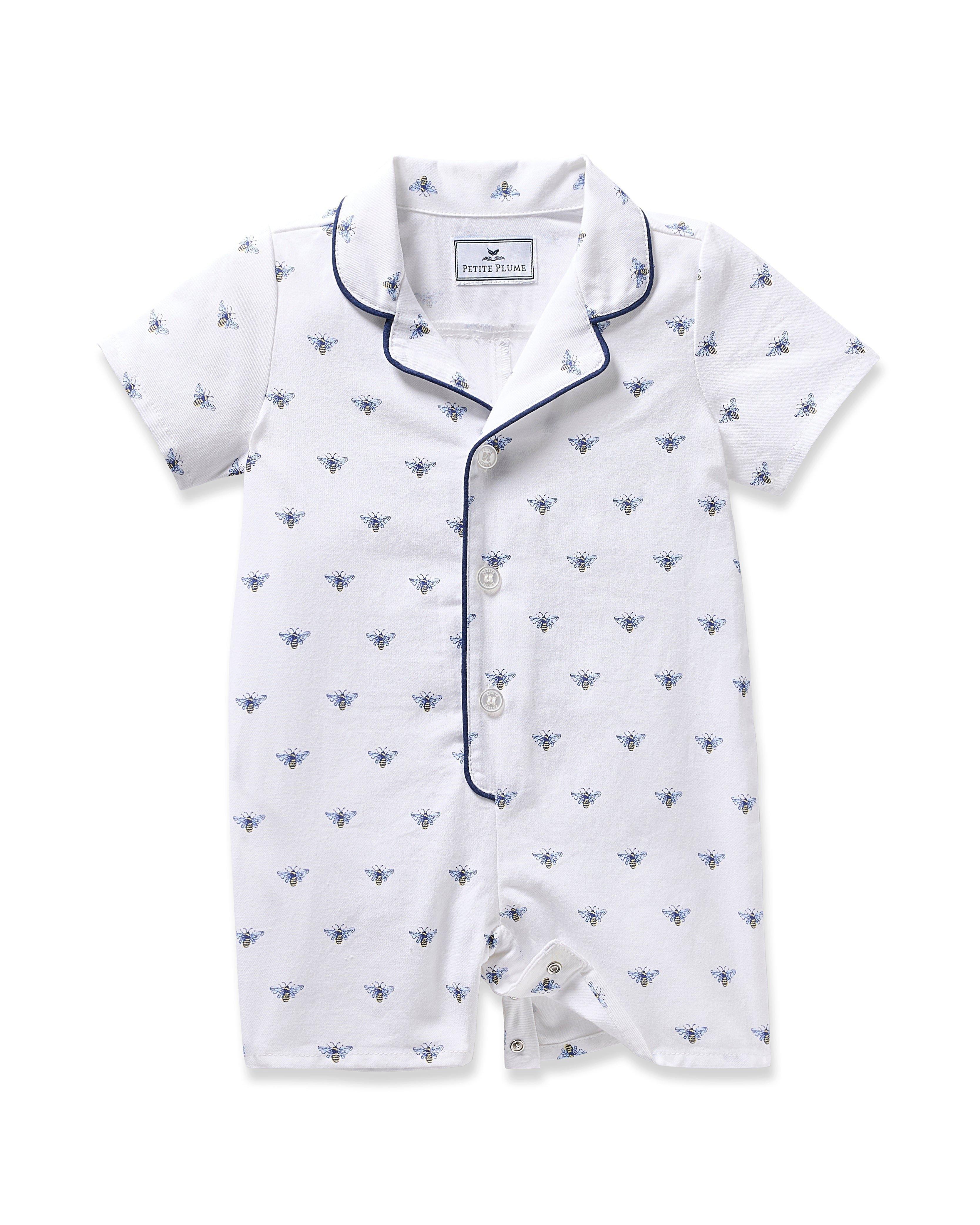 Janie and Jack Infant's Twill Summer Romper in Buzzing Bees