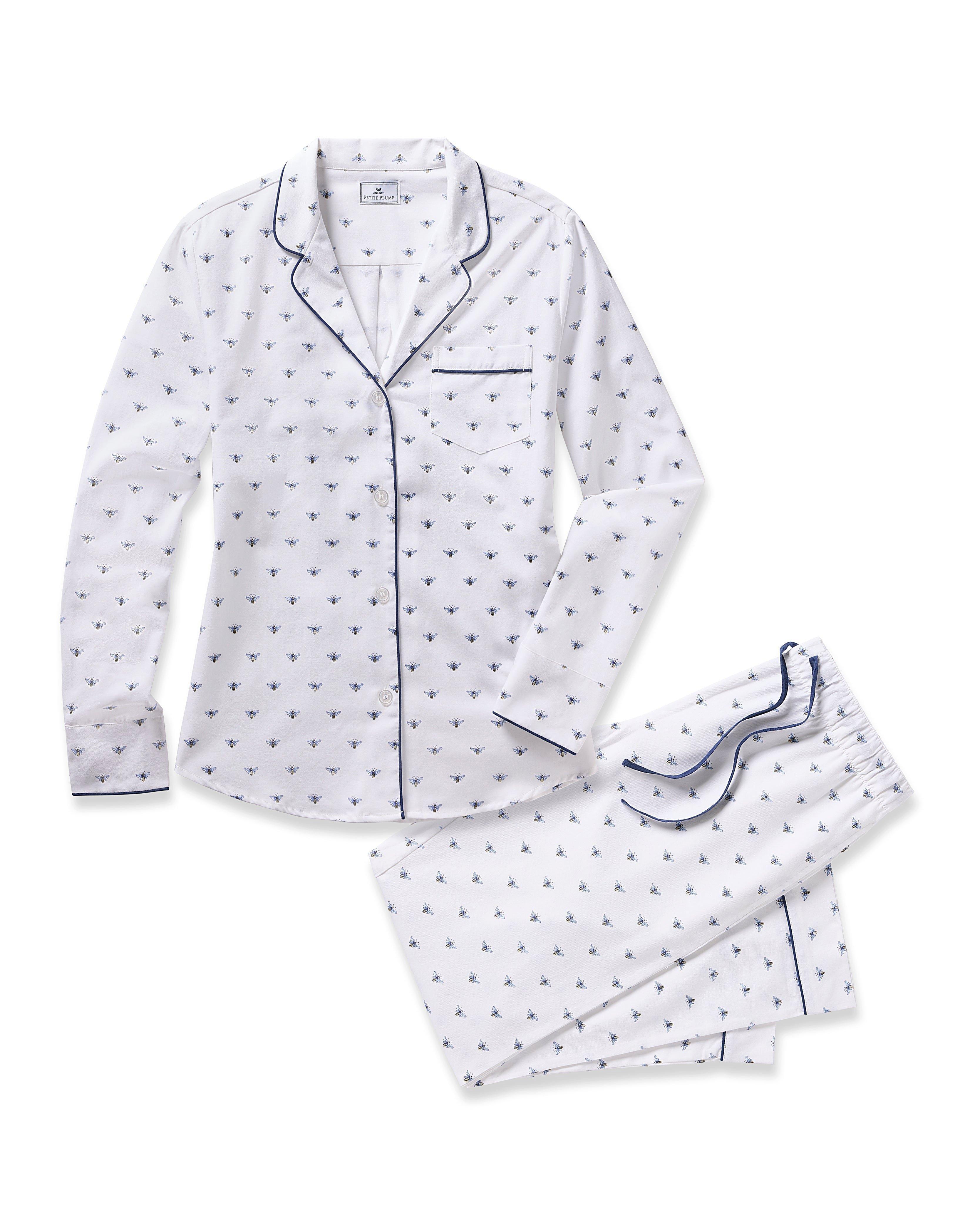 Janie and Jack Women's Twill Pajama in Buzzing Bees