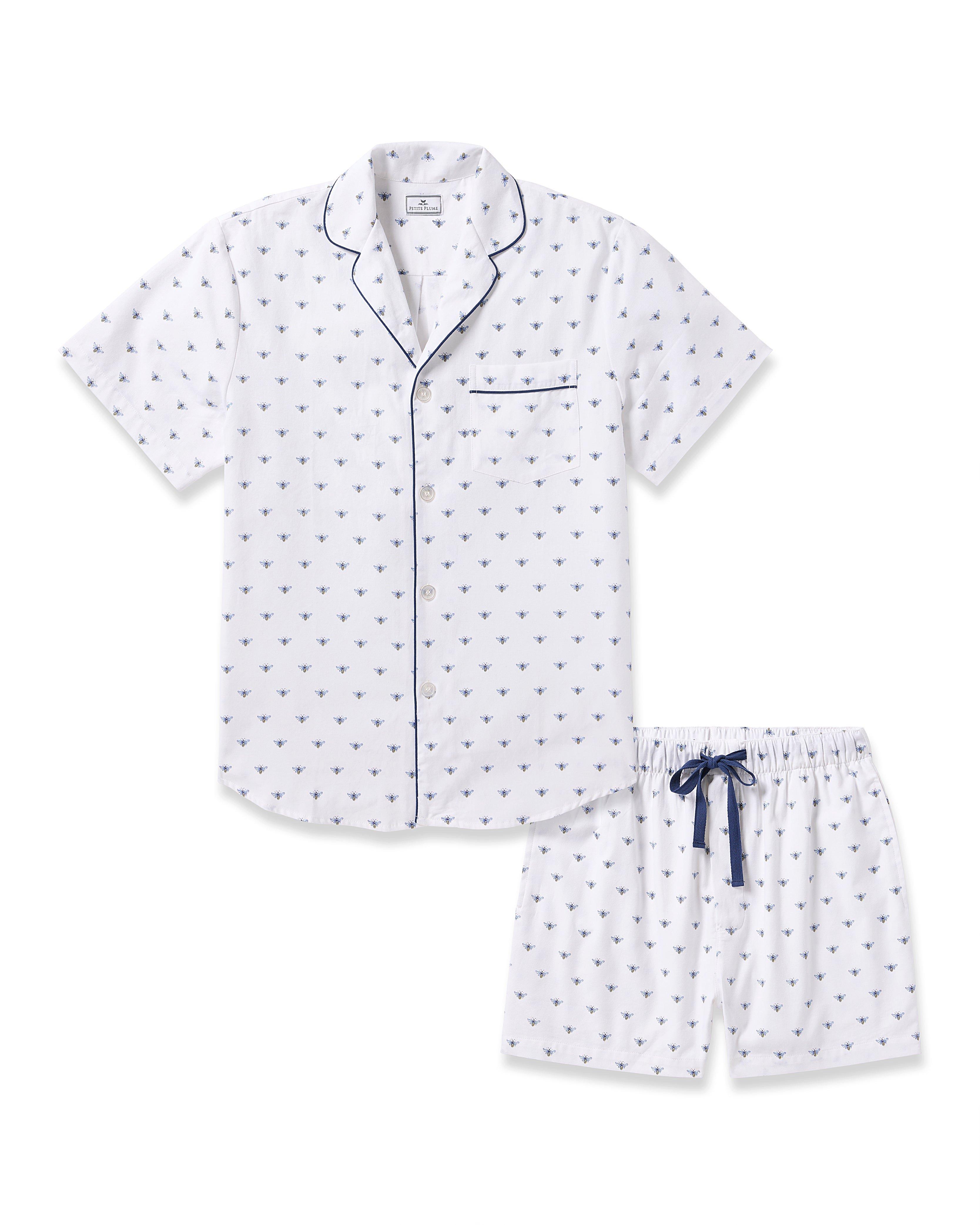 Janie and Jack Men's Twill Short Set in Buzzing Bees