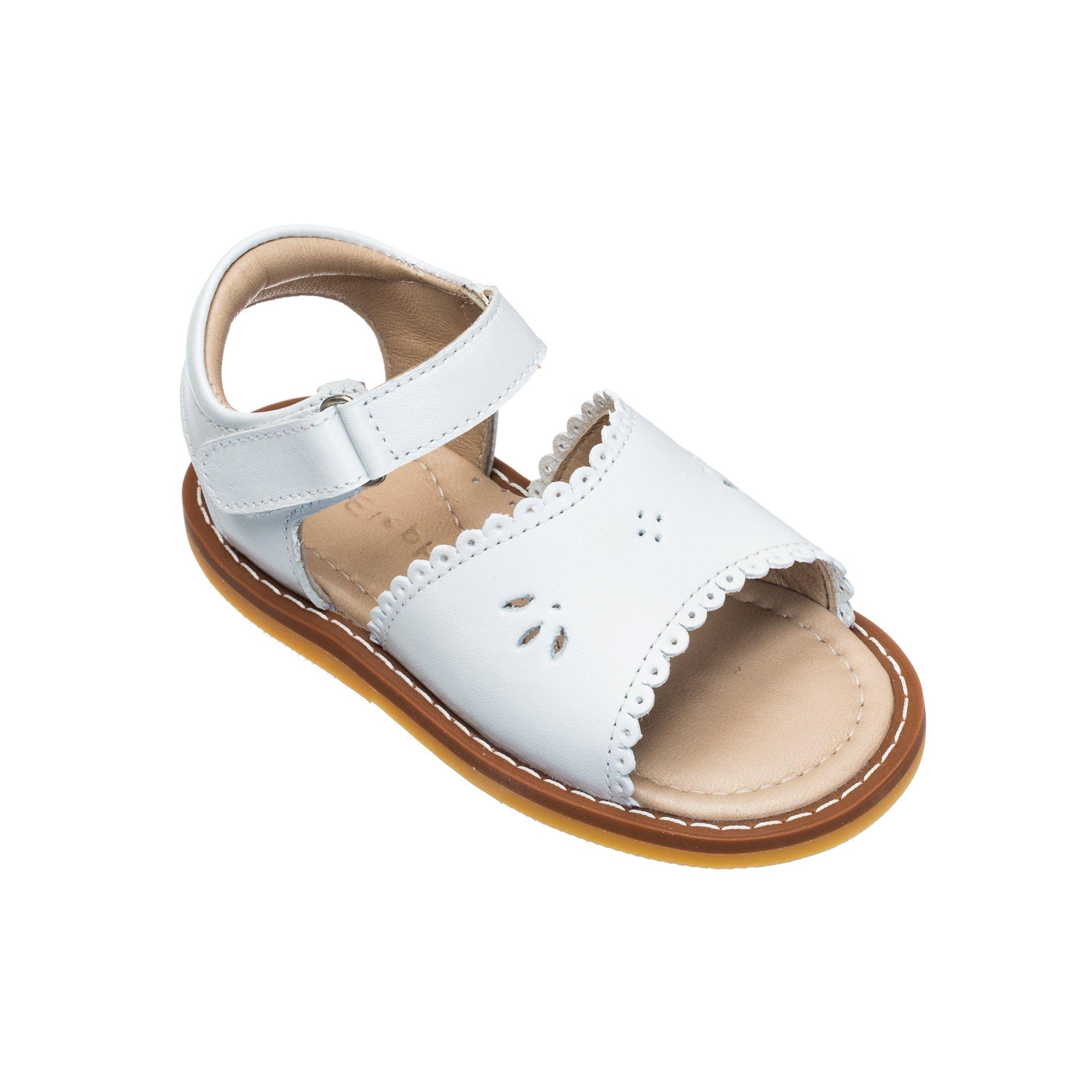 Janie and Jack Classic Sandal with Scallop Toddler White