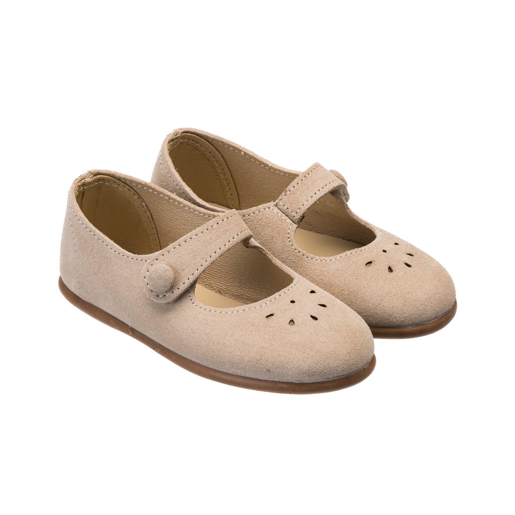 Janie and Jack Andi Mary Jane Suede Beige