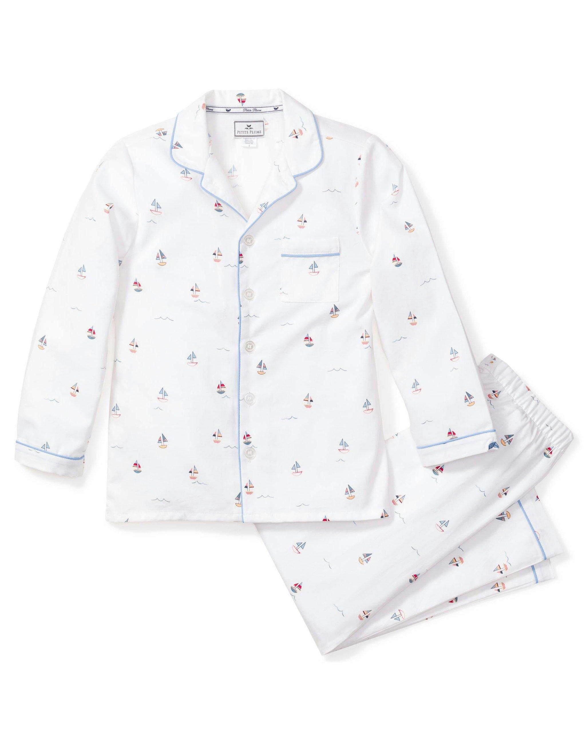 Janie and Jack Kid's Twill Pajama Set in Bateau