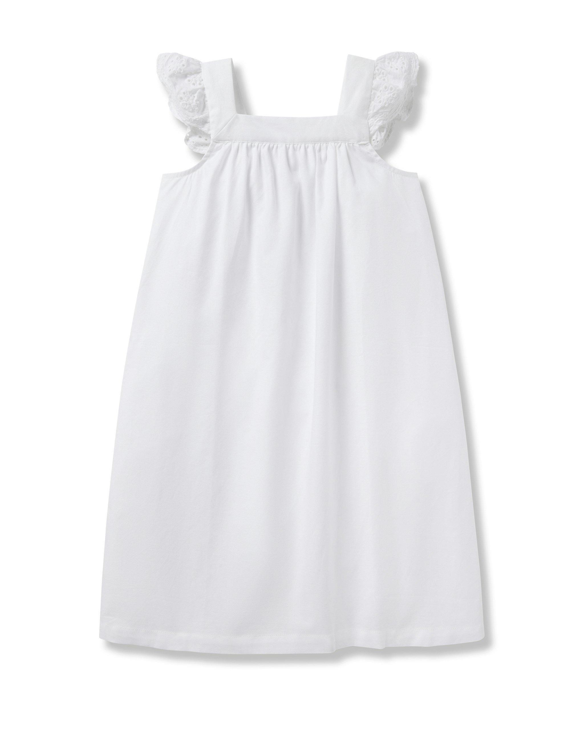 Janie and Jack Girl's Twill Clara Nightgown in White