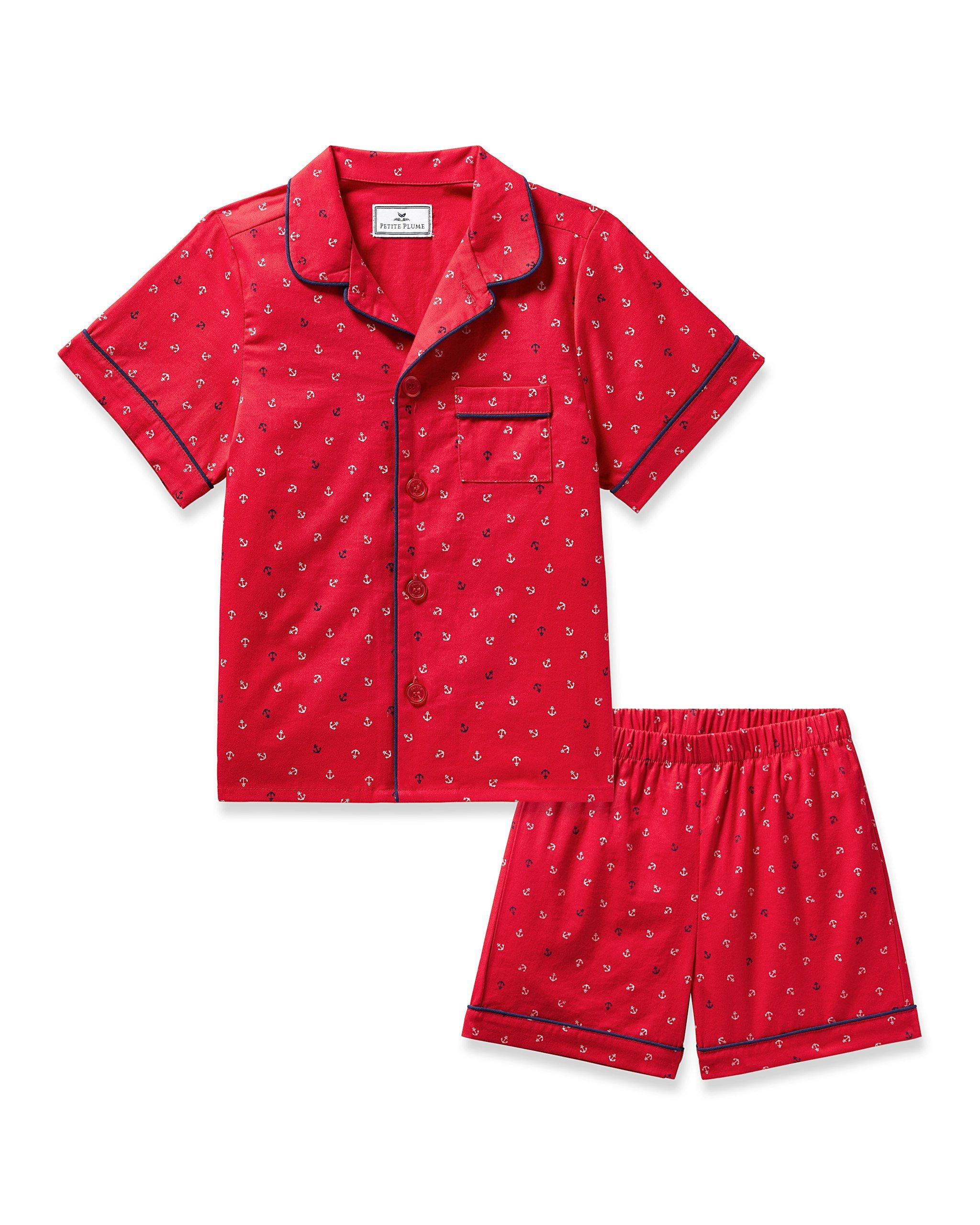 Janie and Jack Kid's Twill Short Set in Anchors Away