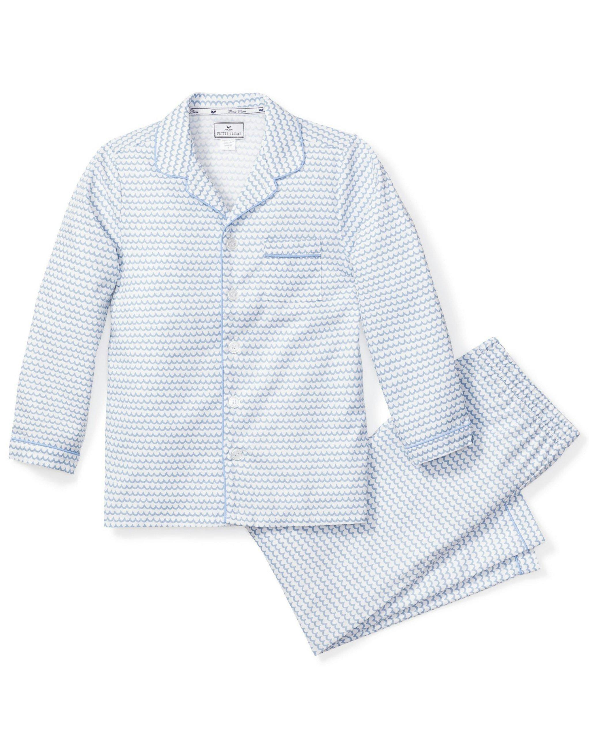 Janie and Jack Kid's Twill Pajama Set in La Mer
