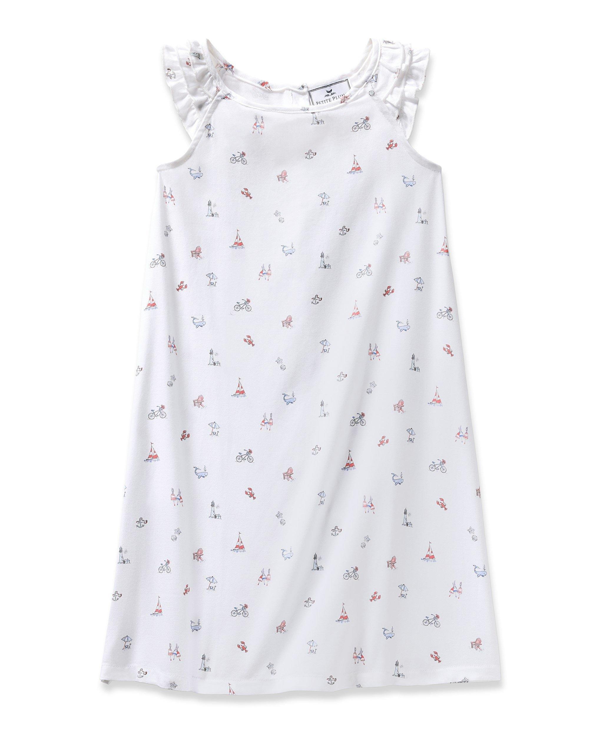 Janie and Jack Girl's Twill Amelie Nightgown in Coastal Charms