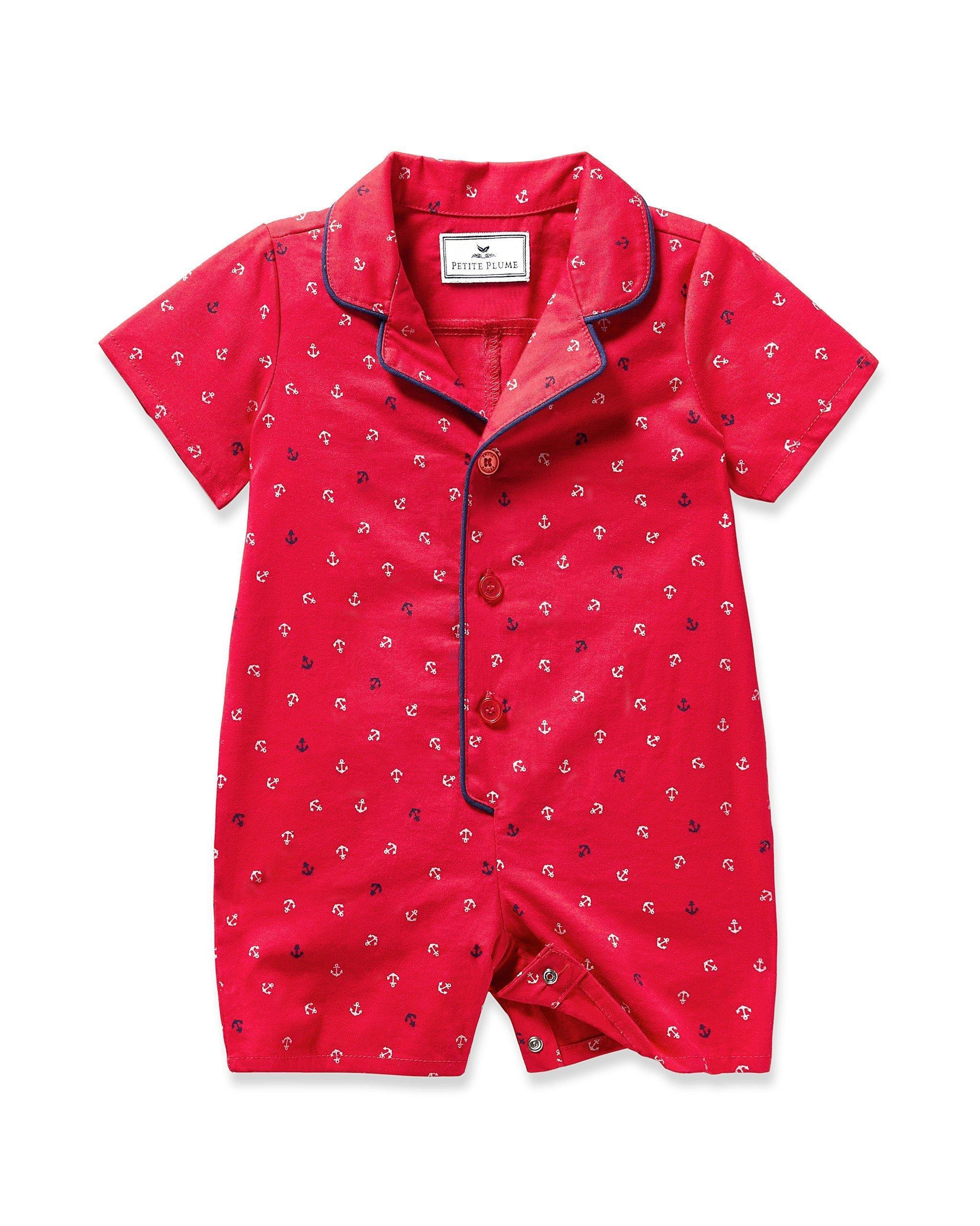 Janie and Jack Baby's Twill Summer Romper in Anchors Away