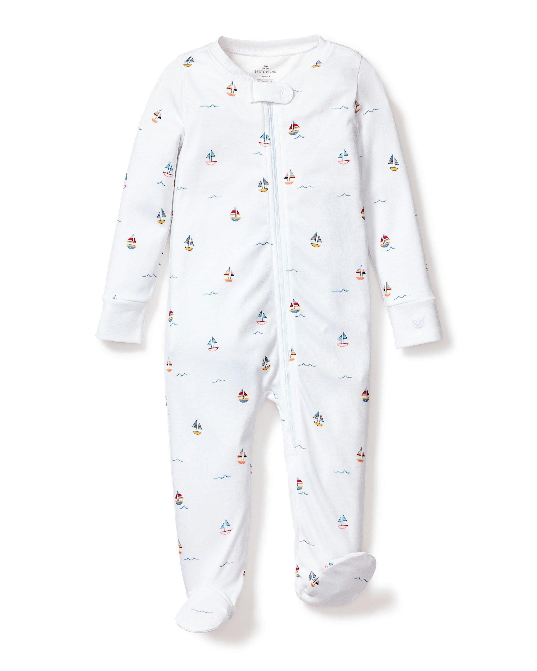 Janie and Jack Baby's Pima Romper in Bateau