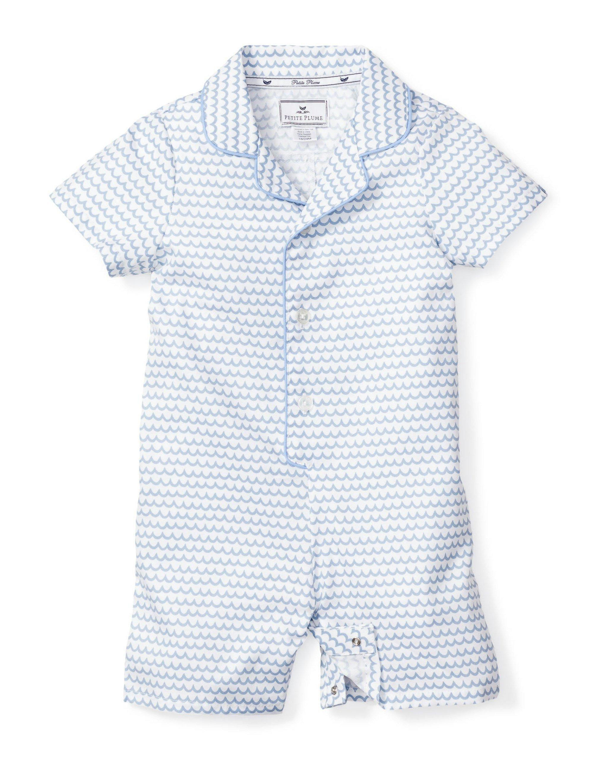 Janie and Jack Baby's Twill Summer Romper in La Mer
