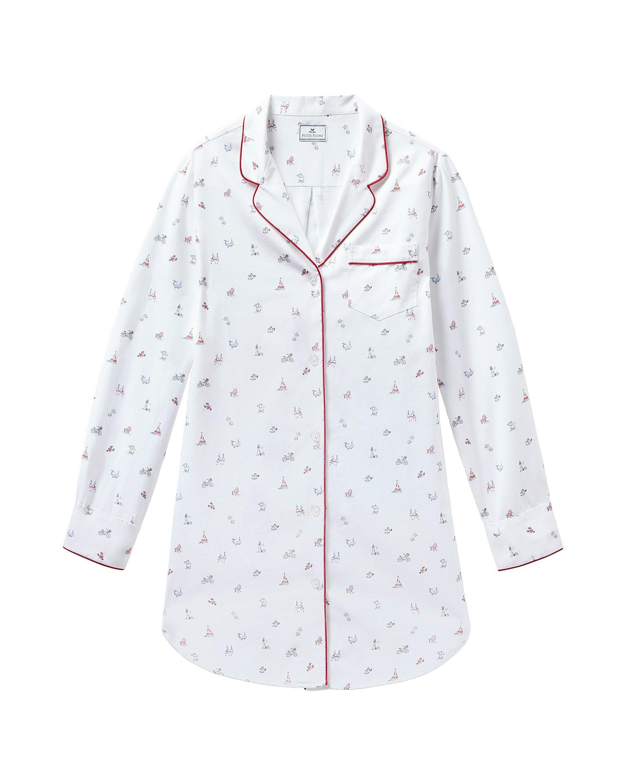 Janie and Jack Women's Twill Nightshirt in Coastal Charms