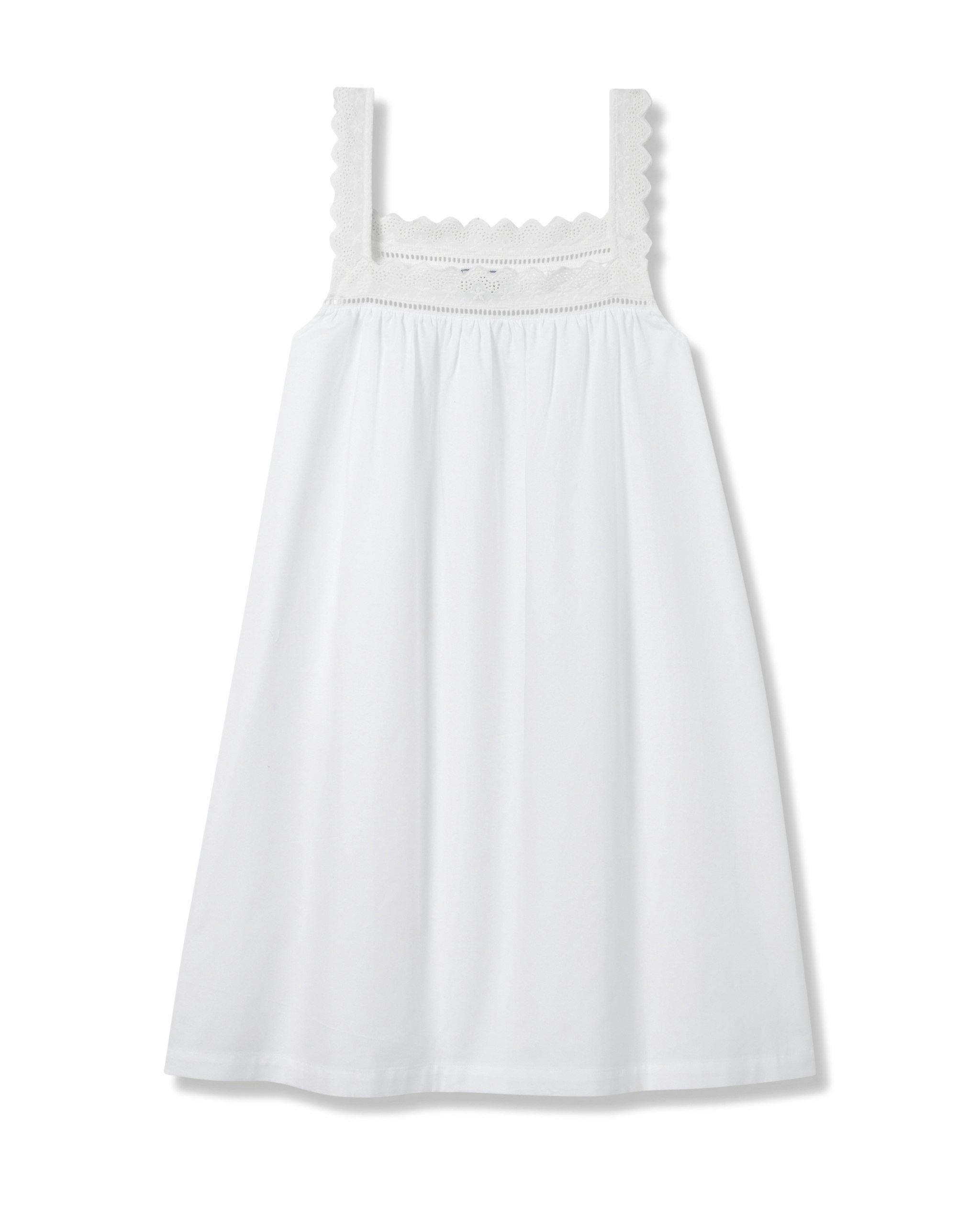 Janie and Jack Women's Twill Esme Nightgown in White