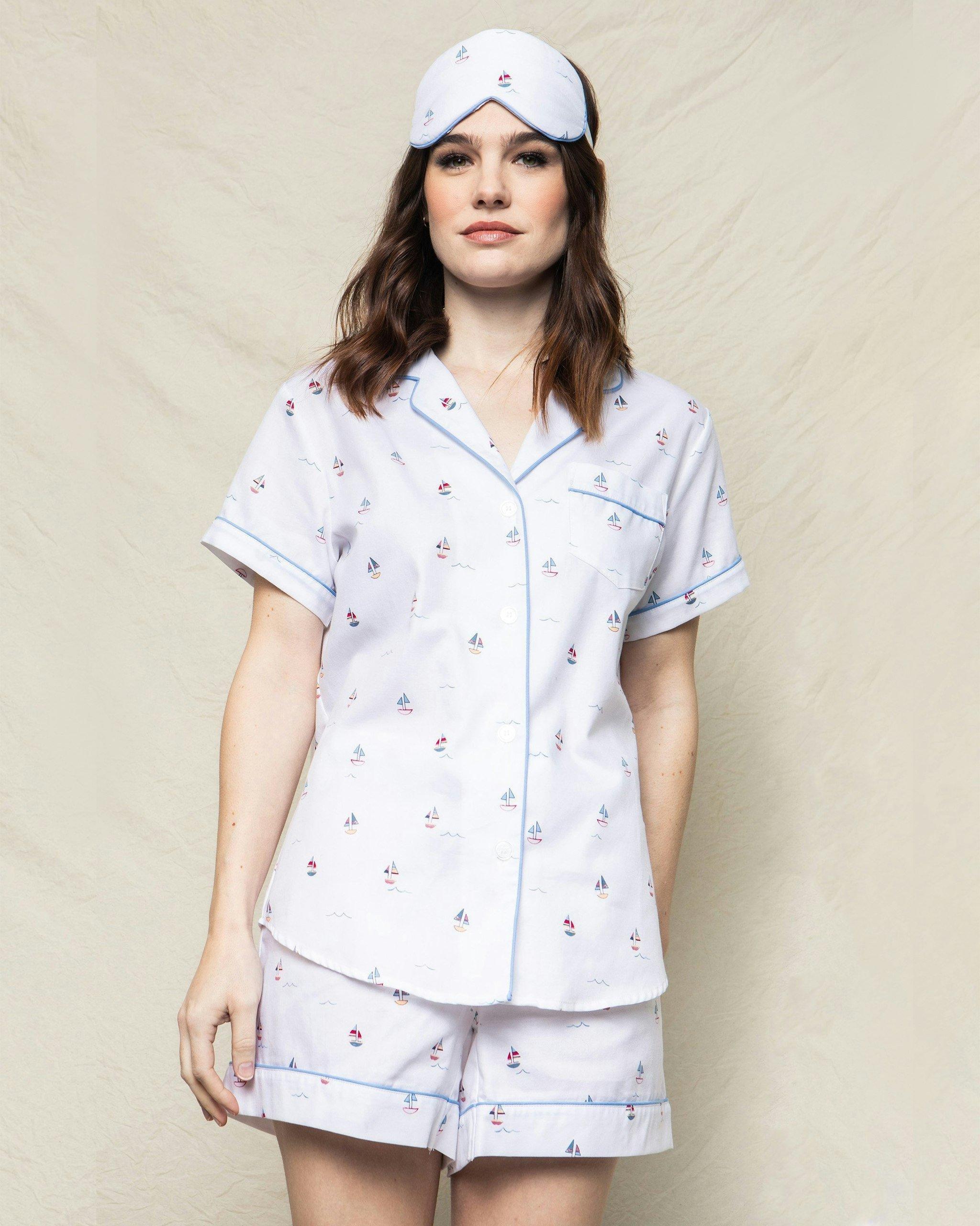 Janie and Jack Women's Short Pajama Set in Bateau