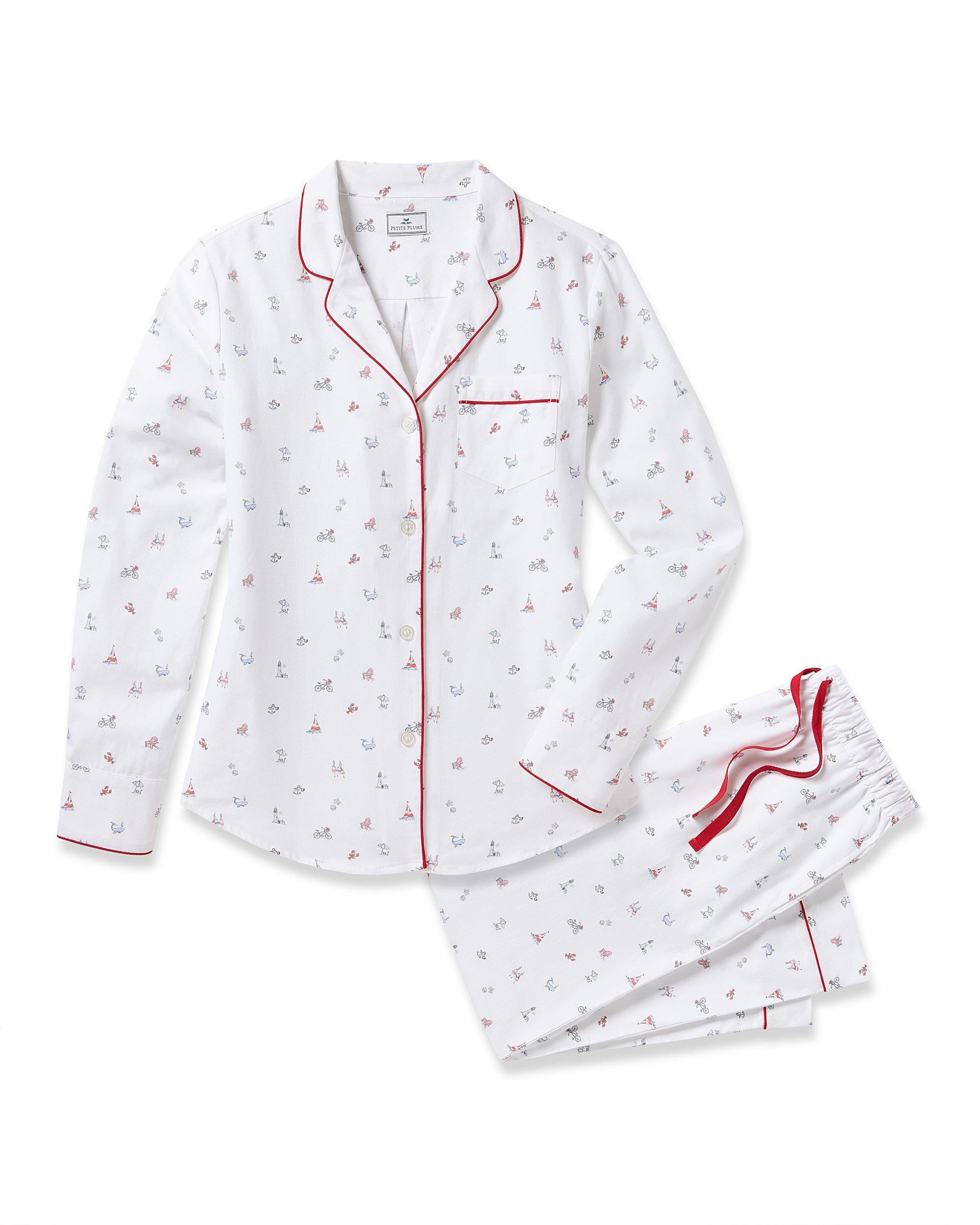 Janie and Jack Women's Twill Pajama Set in Coastal Charms