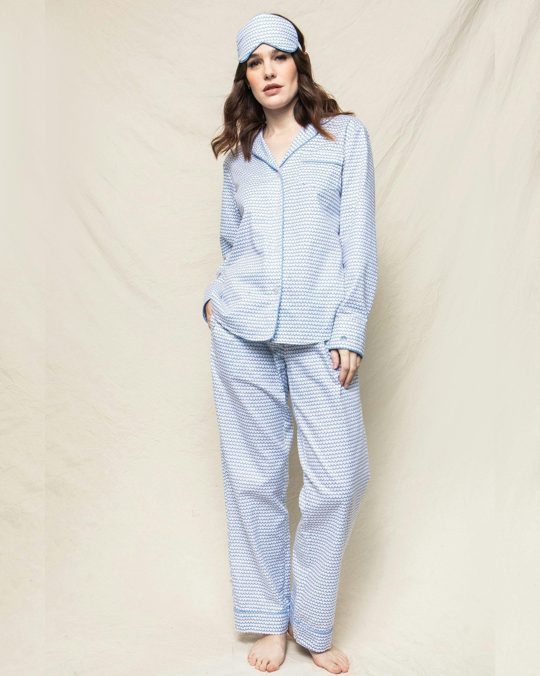 Janie and Jack Women's Twill Pajama Set in La Mer