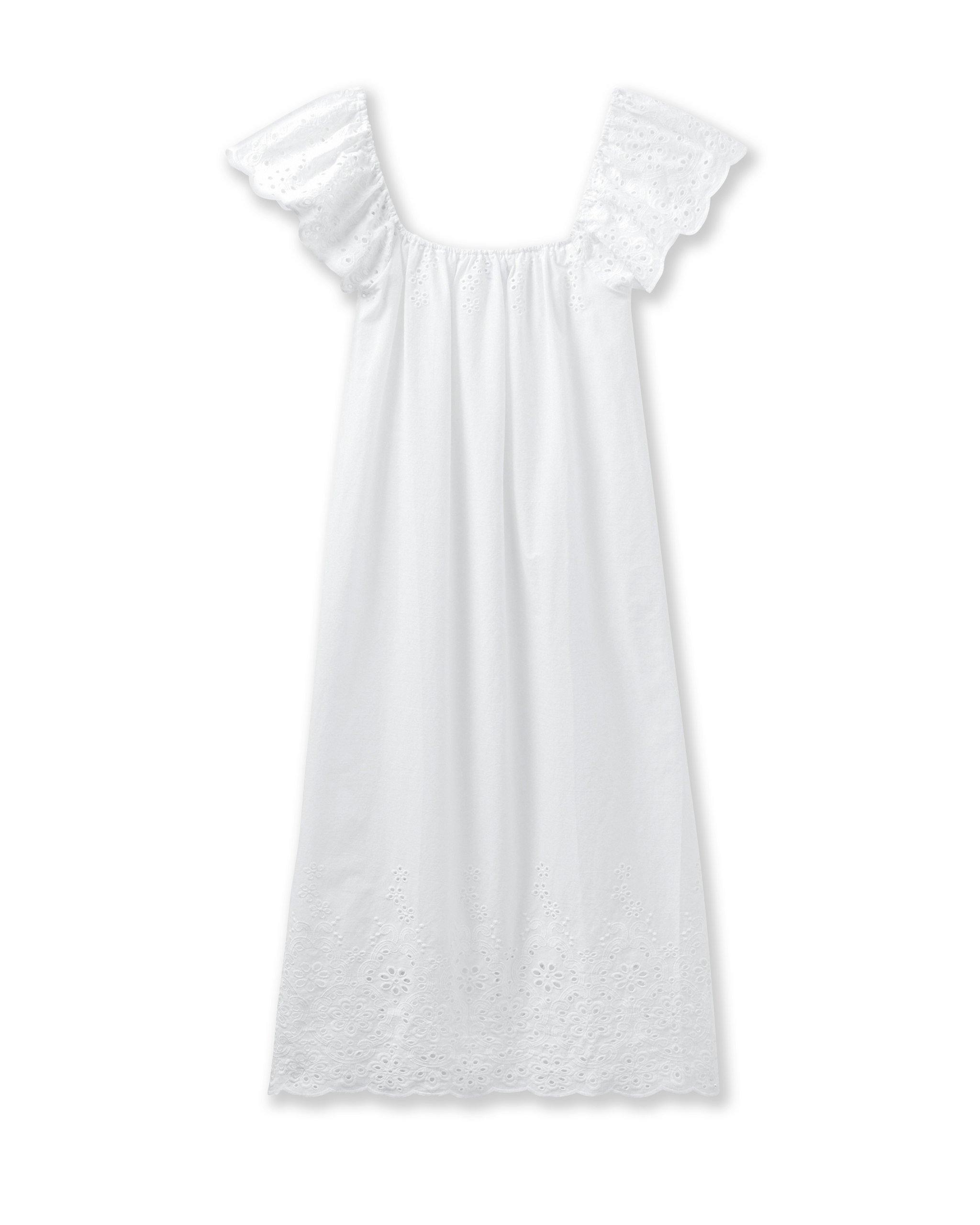 Janie and Jack Women's Twill Ava Nightgown in White