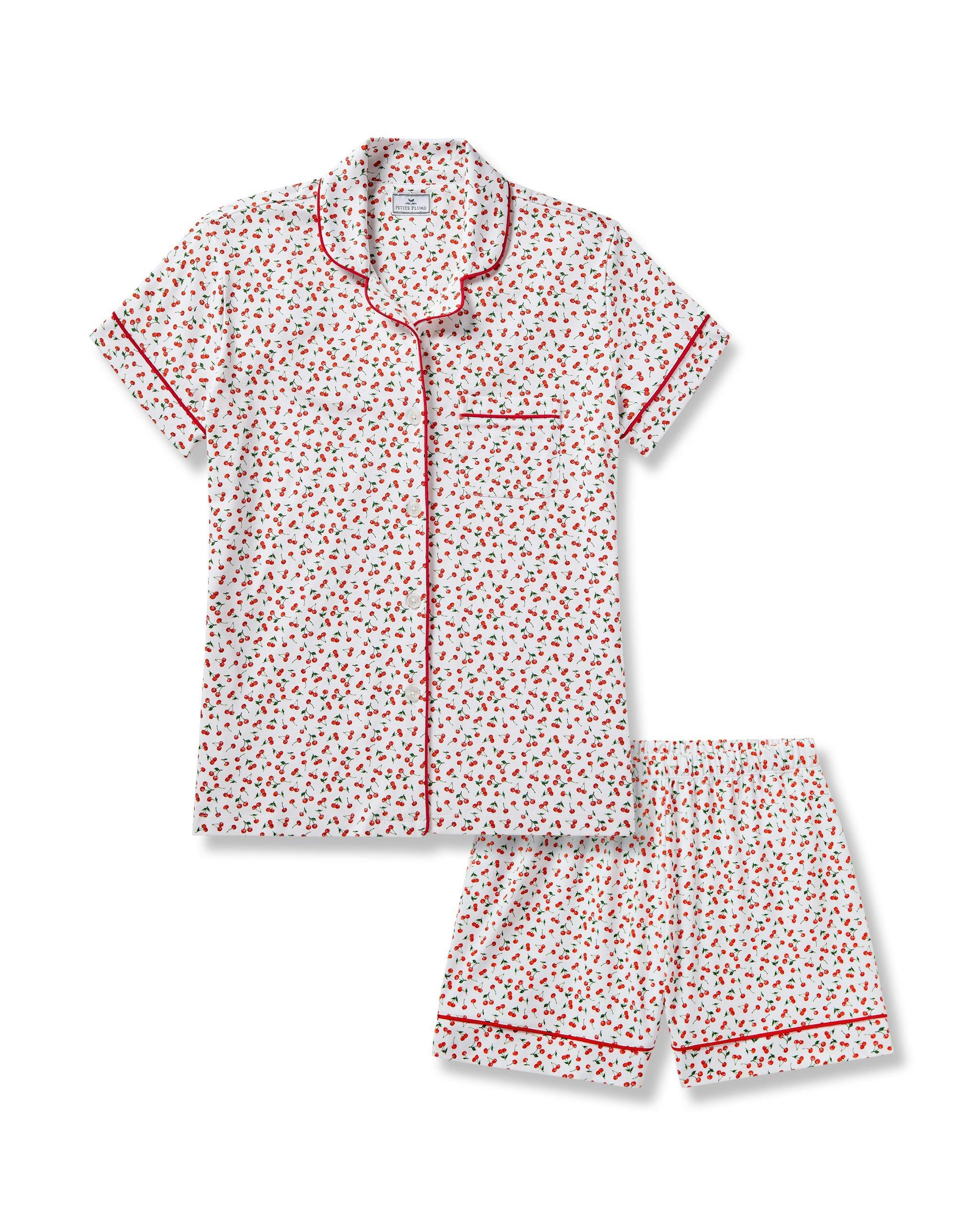 Janie and Jack Women's Pima Short Pajama Set in Cherry Orchard