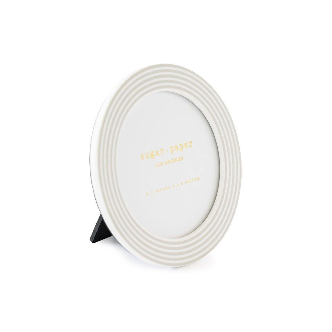 Janie and Jack Grey Stripe Round Frame