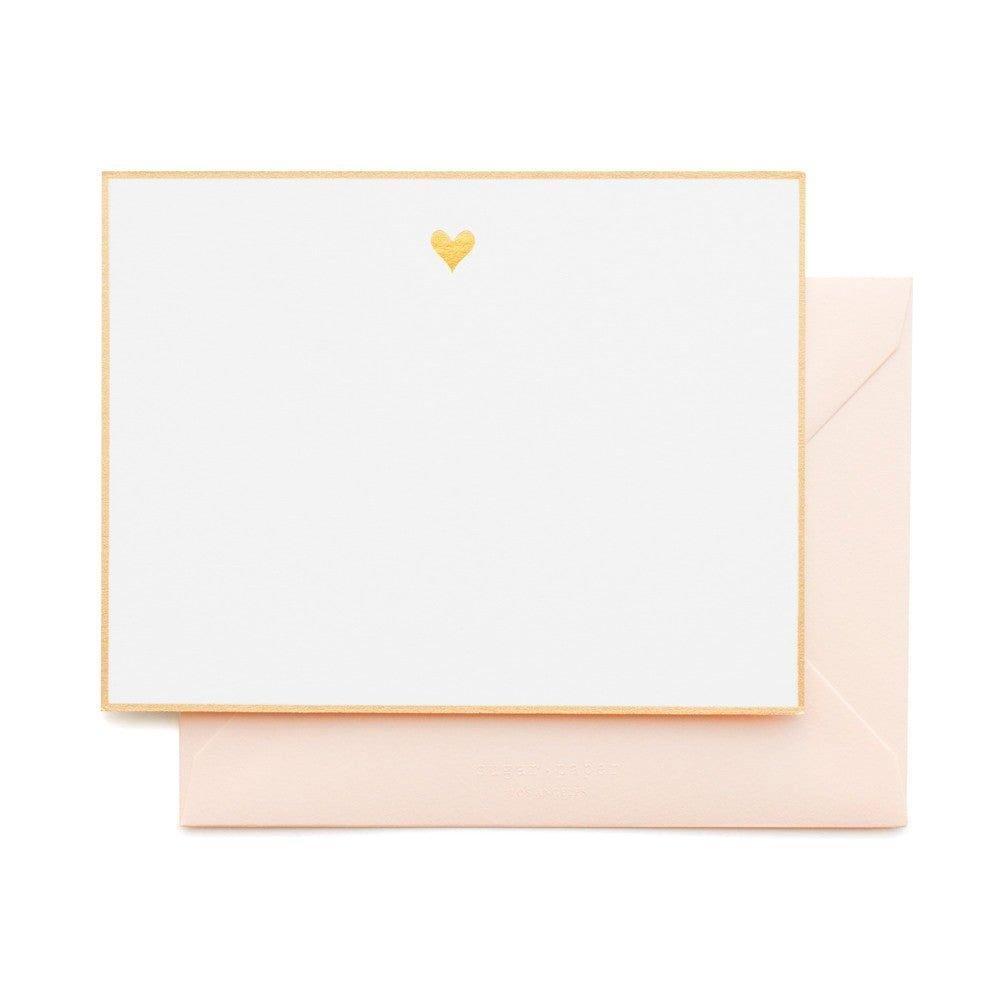Janie and Jack Gold Heart Note Set (6 Cards)