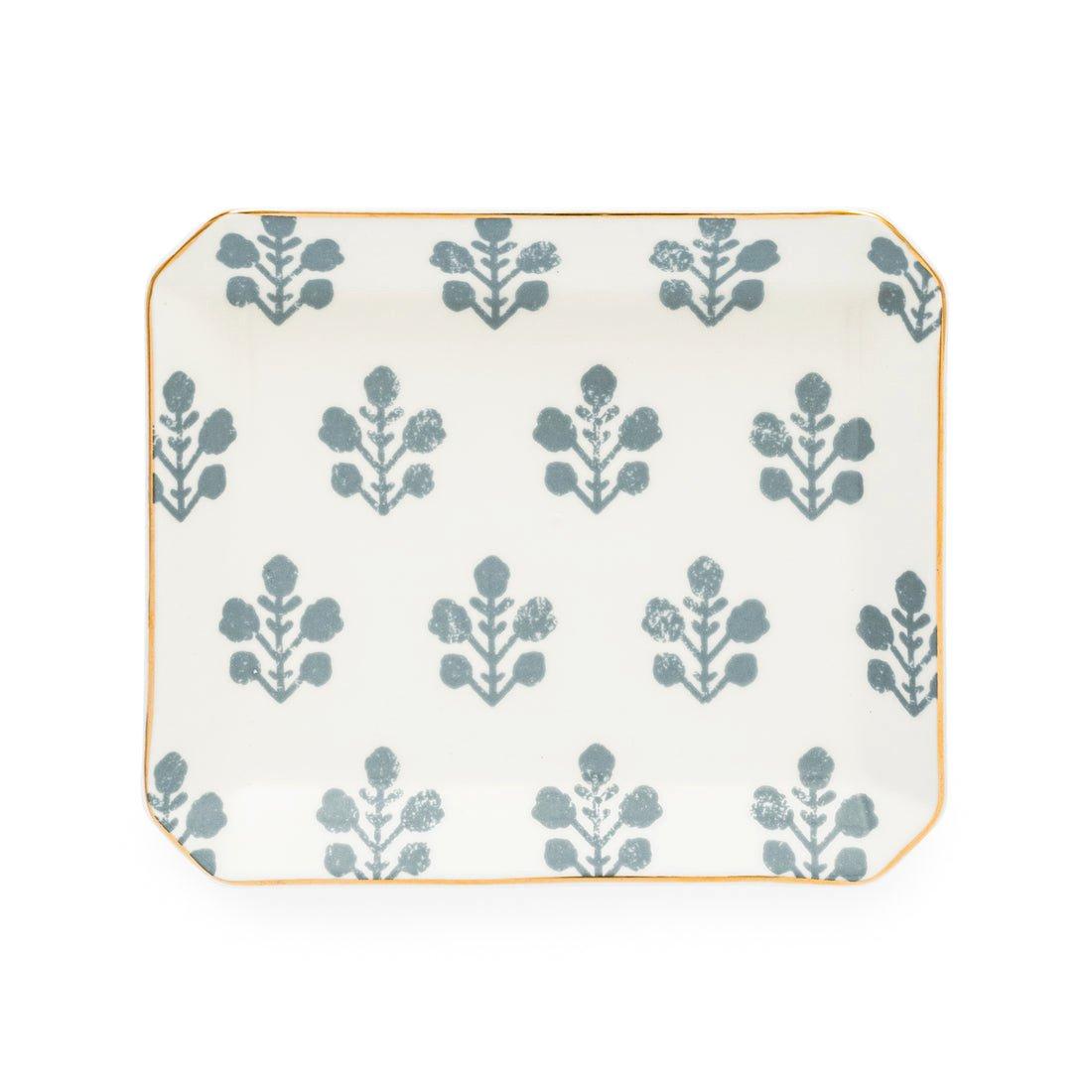 Janie and Jack Dusty Blue Floral Trinket Tray