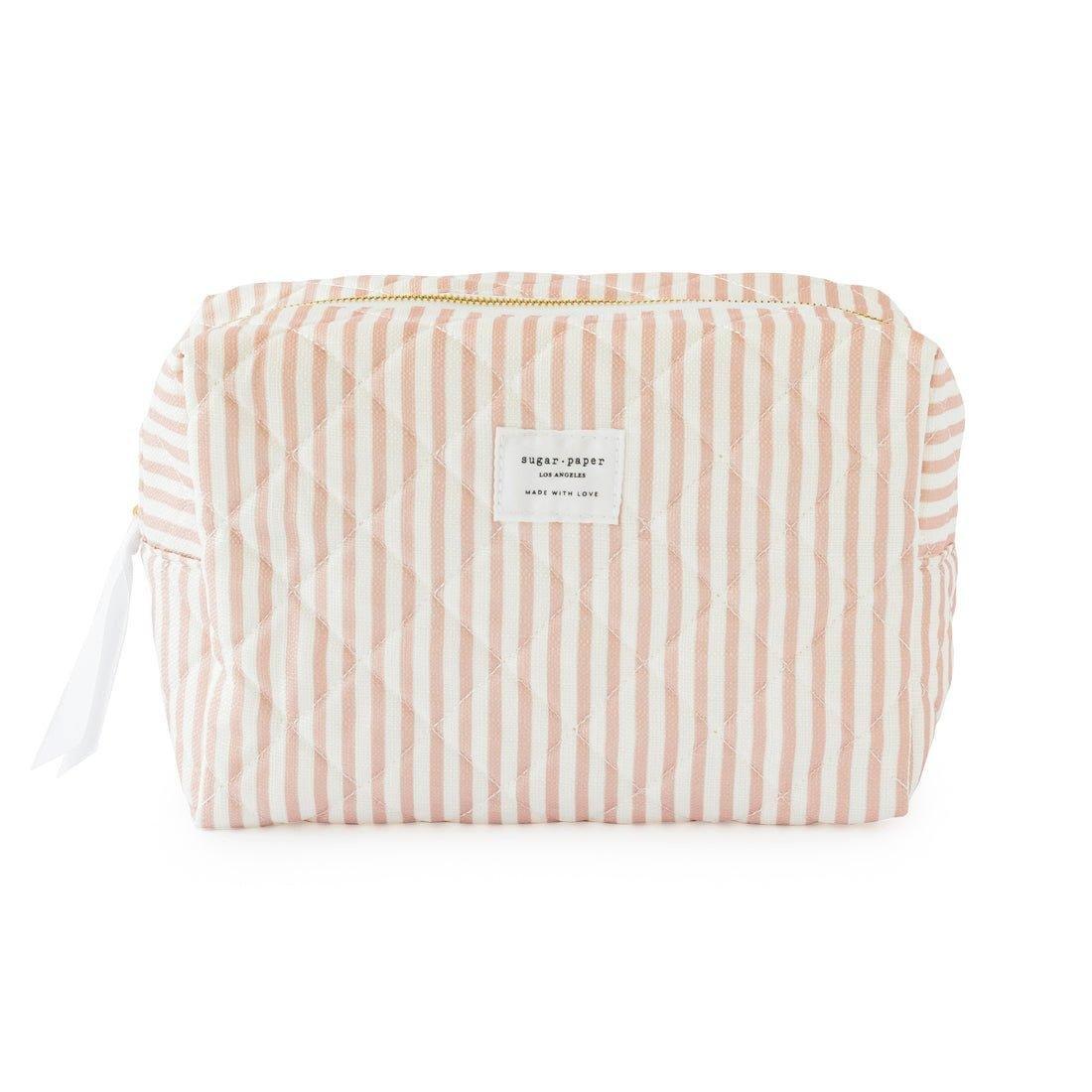 Janie and Jack Rose Stripe Large Cosmetic Pouch