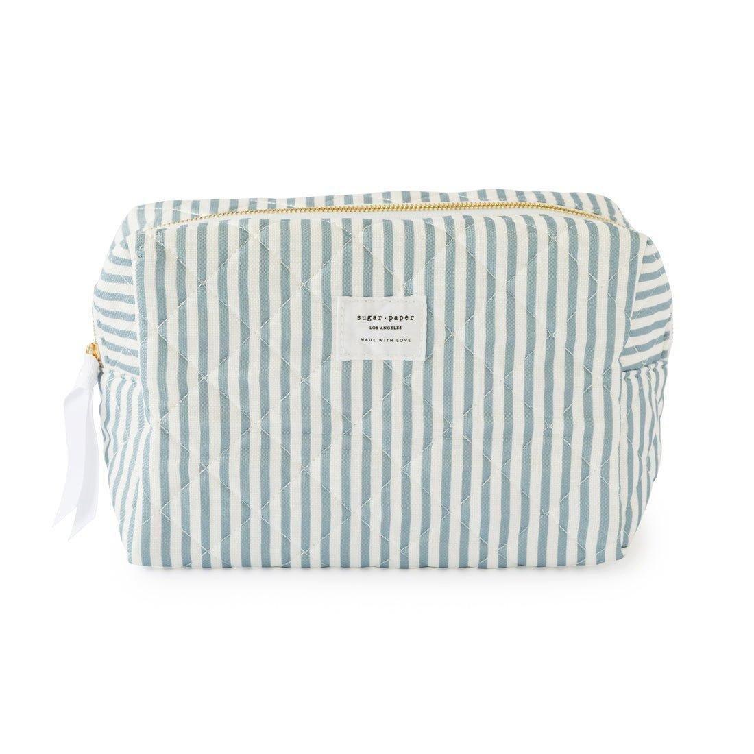 Janie and Jack Blue Stripe Large Cosmetic Pouch