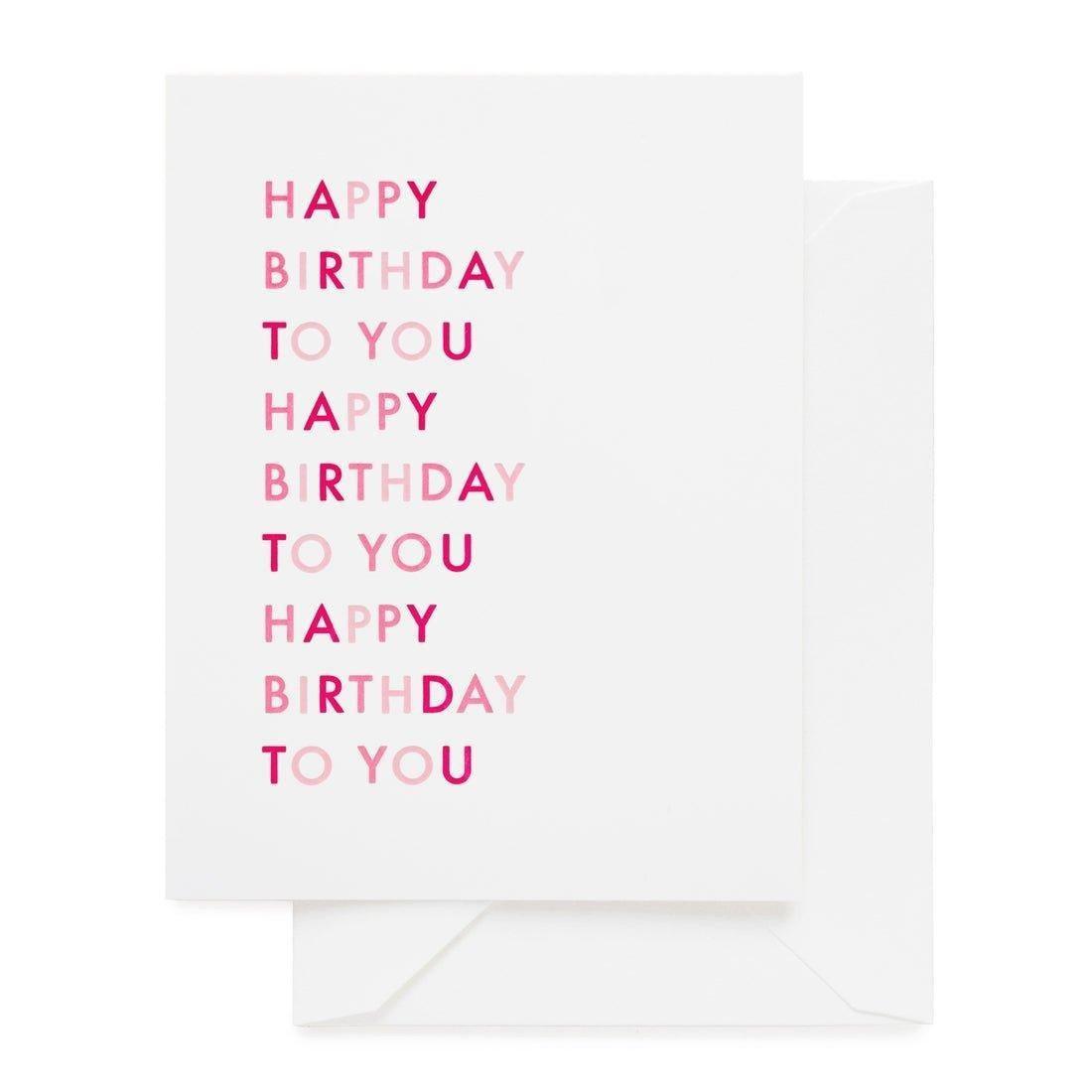 Janie and Jack Happy Birthday To You, Pink Greeting Card