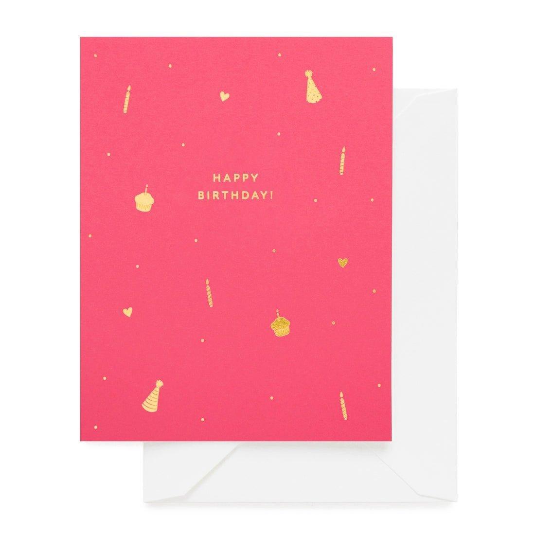 Janie and Jack Hot Pink Happy Birthday Greeting Card
