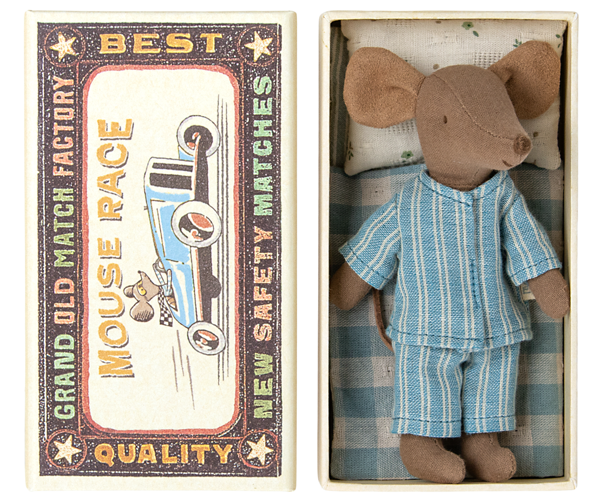 Janie and Jack Big Brother Mouse in Box - Blue