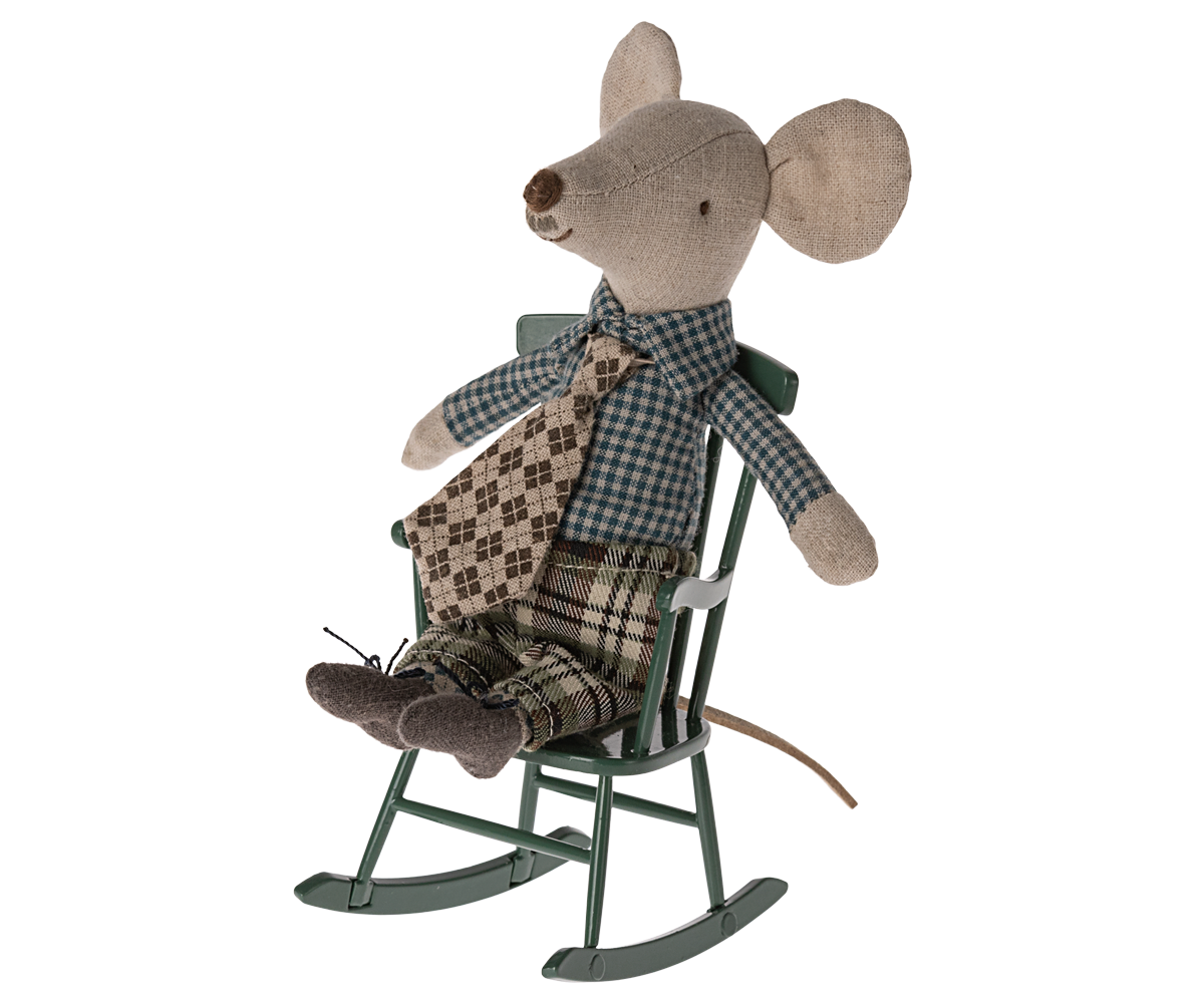 Janie and Jack Rocking Chair, Mouse - Dark Green