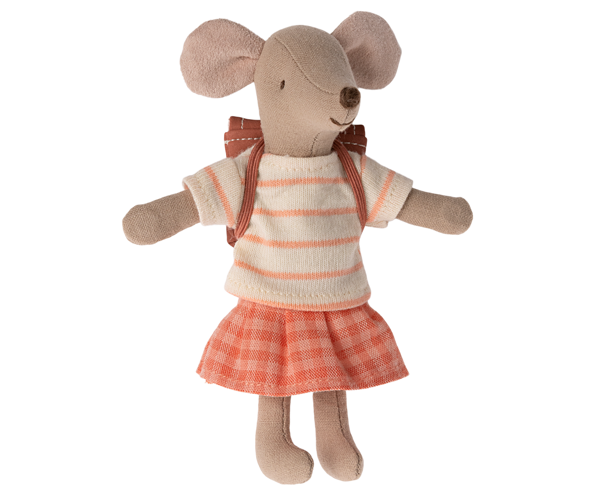 Janie and Jack Tricycle Mouse, Big Sister - Coral