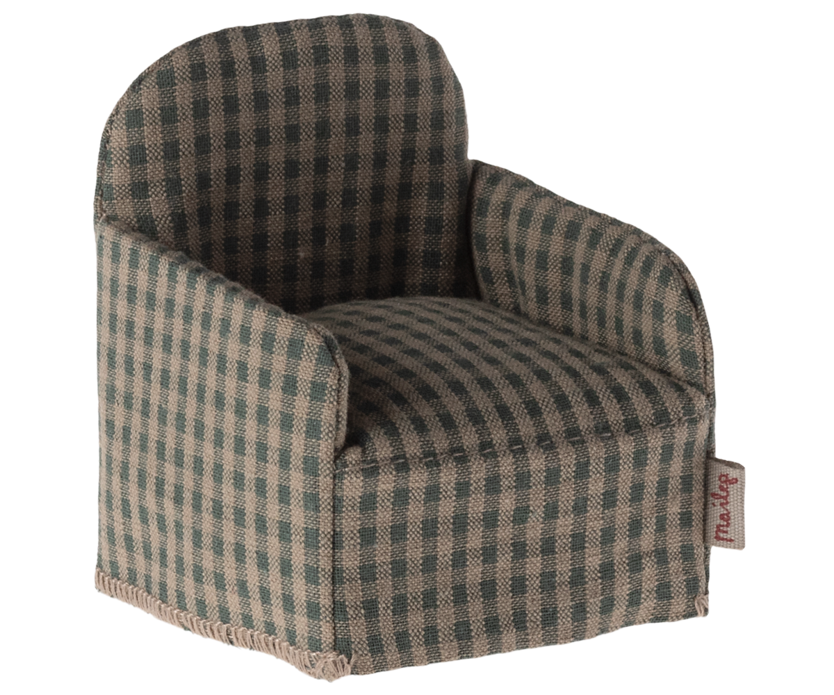 Janie and Jack Chair, Mouse - Green checker