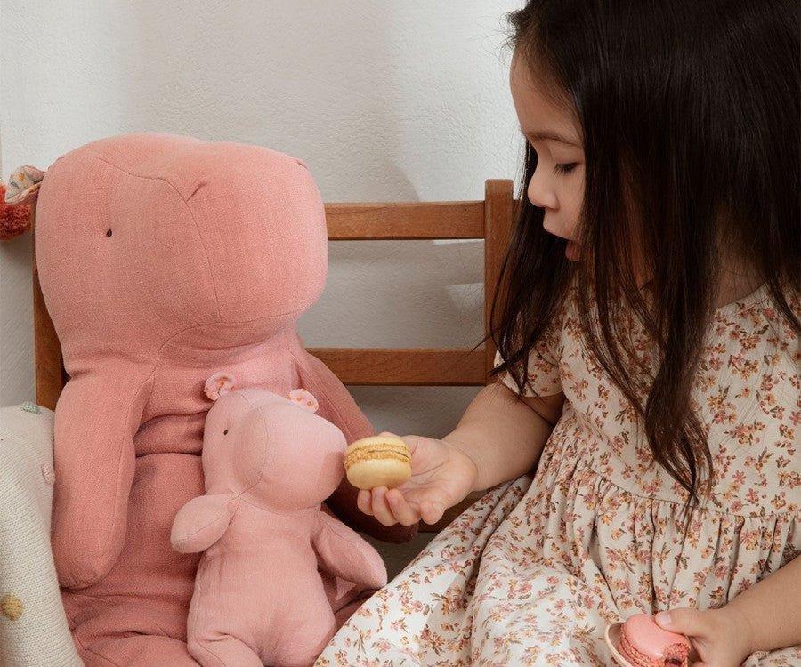 Janie and Jack Hippo, Small - Soft Rose