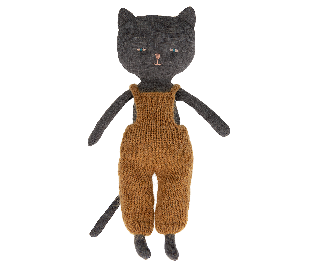 Janie and Jack Kitten in Overalls - Black